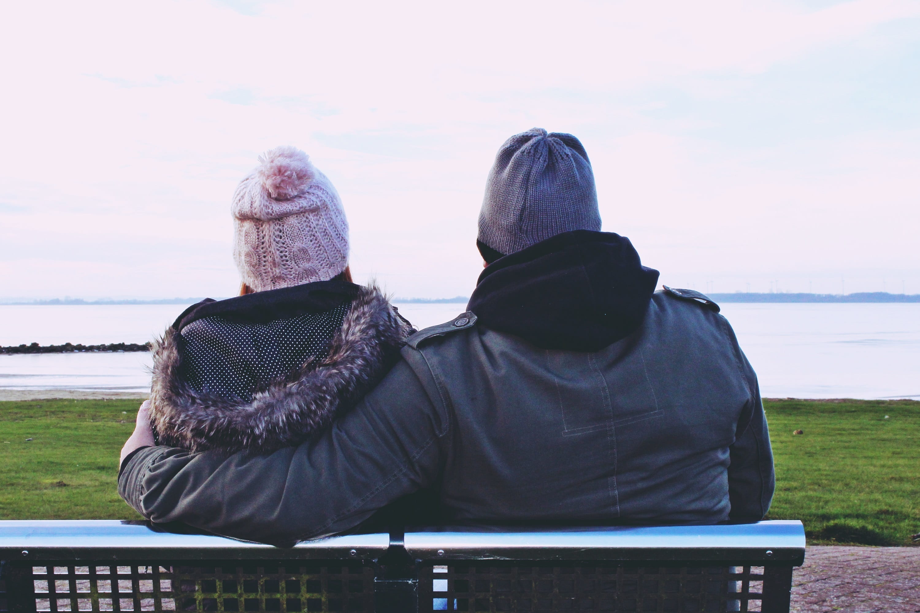 personal, daytime, 2K, woman, break, sea, landscape, two, for two, positive emotion, lake, togetherness, cold, people, mood, pair, rest, view, sitting, HD Wallpaper