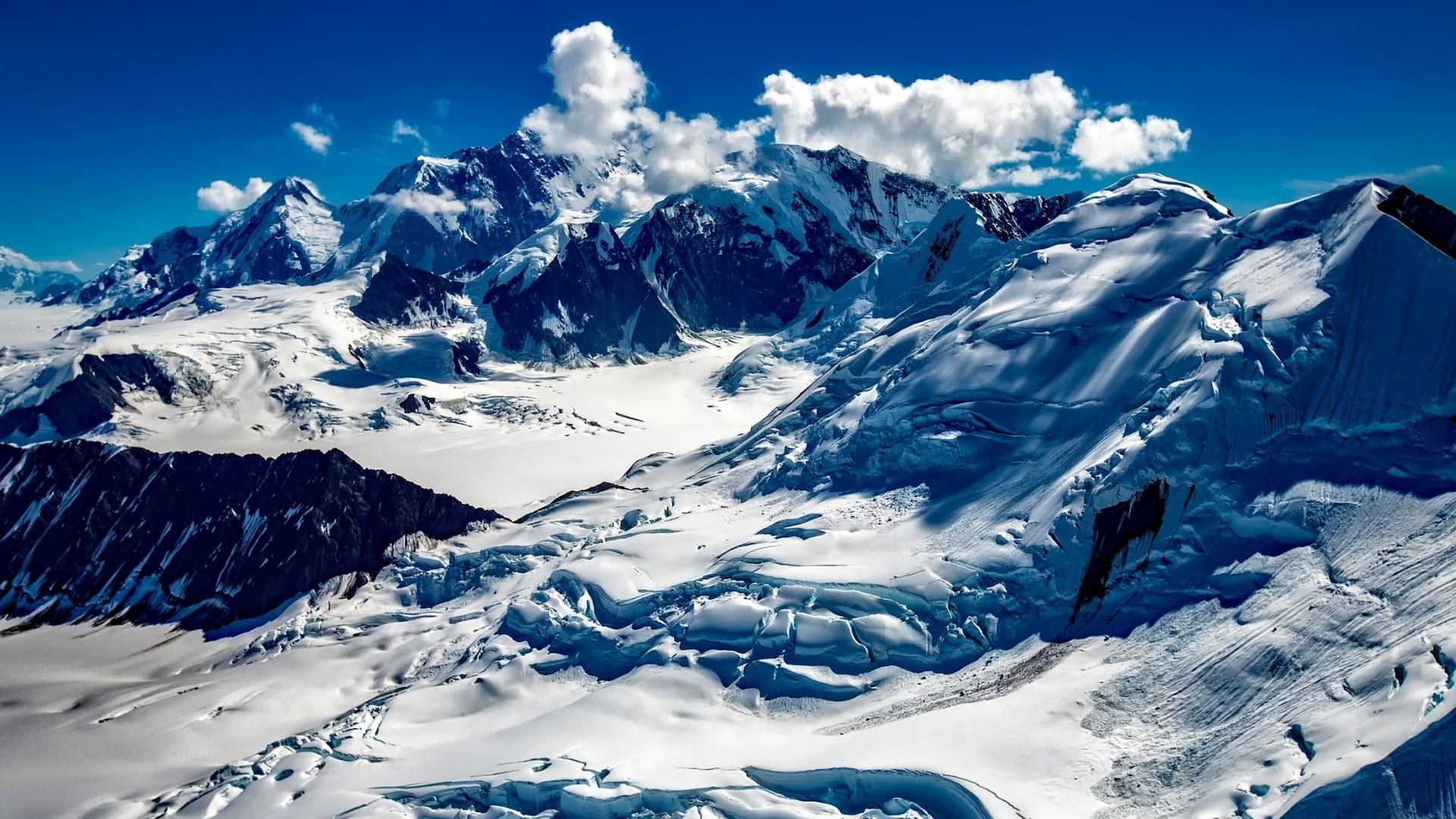 mount st. elias, mountain, mount saint elias, peak, nature, mountains, glacier, clouds, cold, 1080P, snow, HD Wallpaper