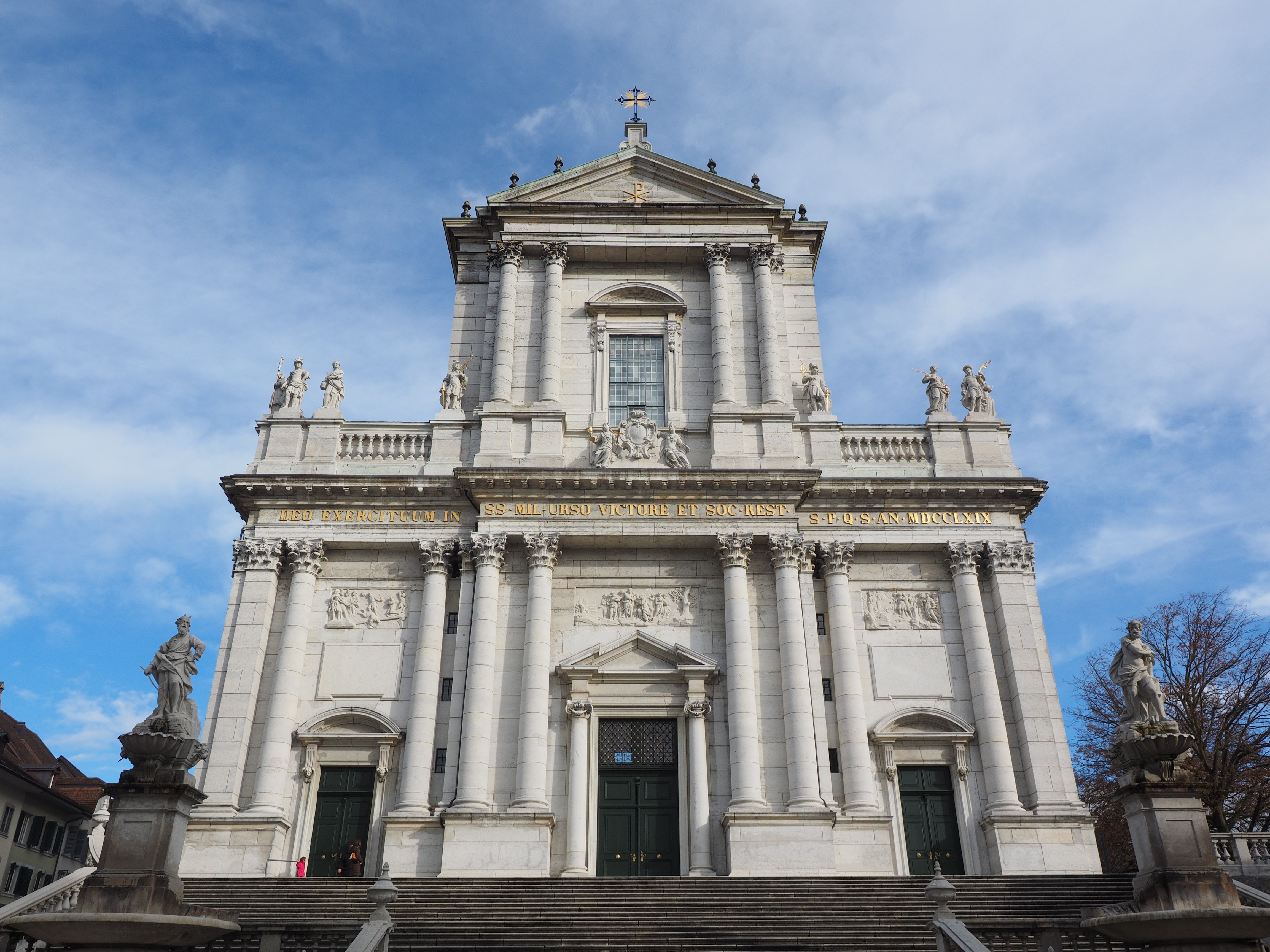 cathedral of st urs und viktor, travel destinations, art and craft, outdoors, architecture, 4K, switzerland, solothurn, low angle view, ornate, built structure, HD Wallpaper