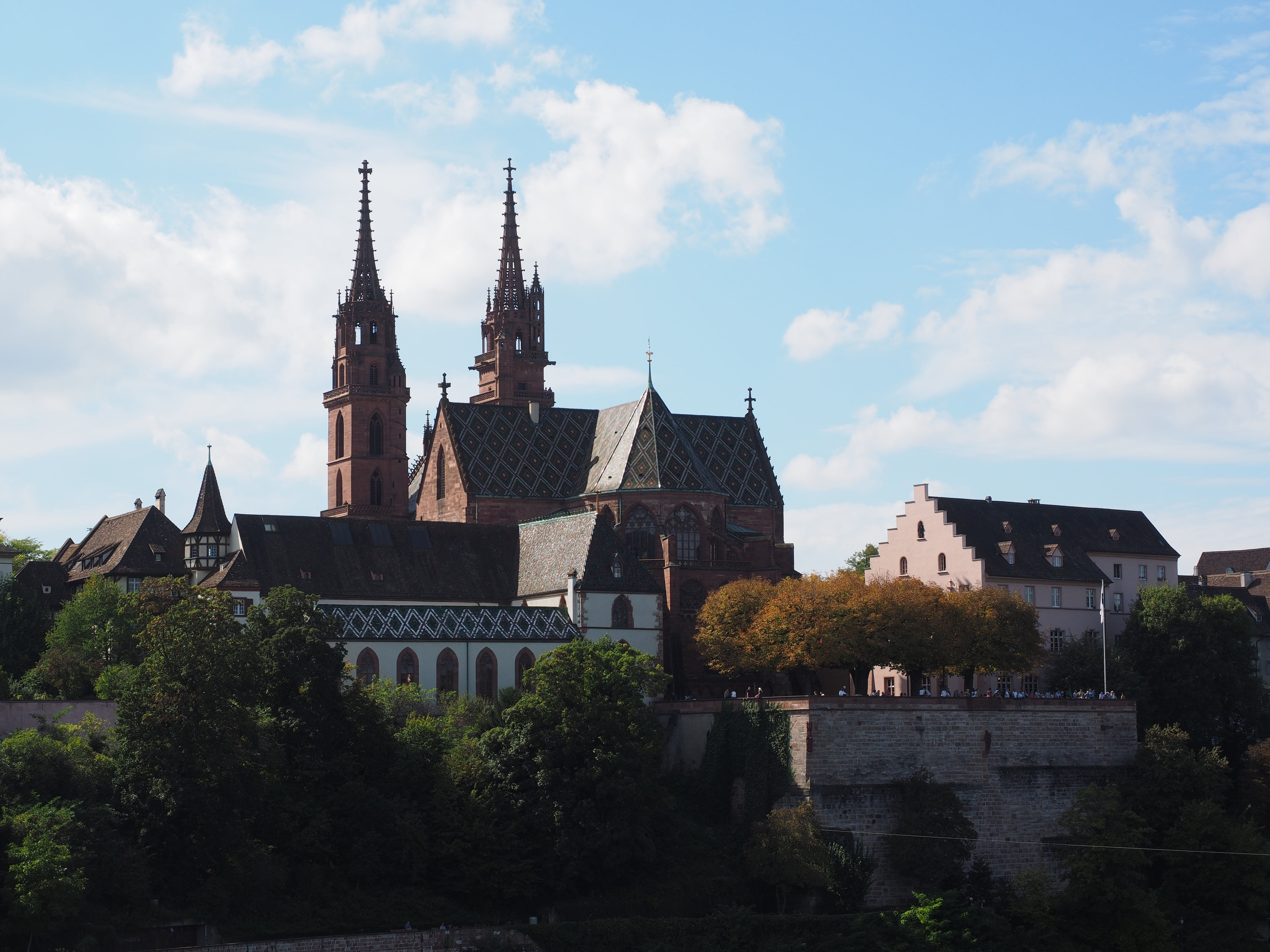 building exterior, towers, church, spirituality, house of worship, double tower, landmark, building, plant, day, münster, travel destinations, places of interest, HD Wallpaper