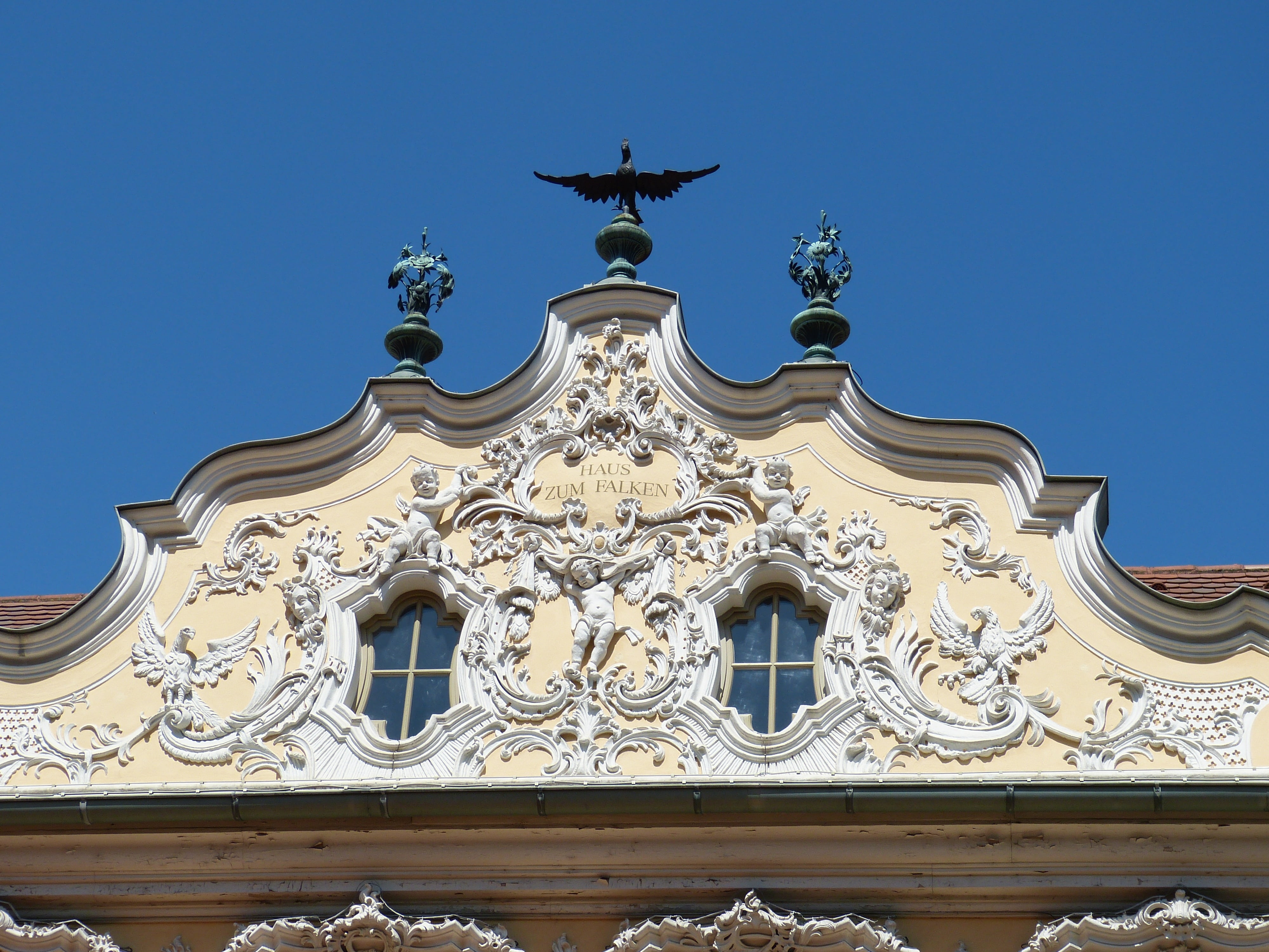 nature, würzburg, gable, art and craft, the past, places of interest, built structure, sky, building, relief, city gate, facade, old town, day, single object, HD Wallpaper