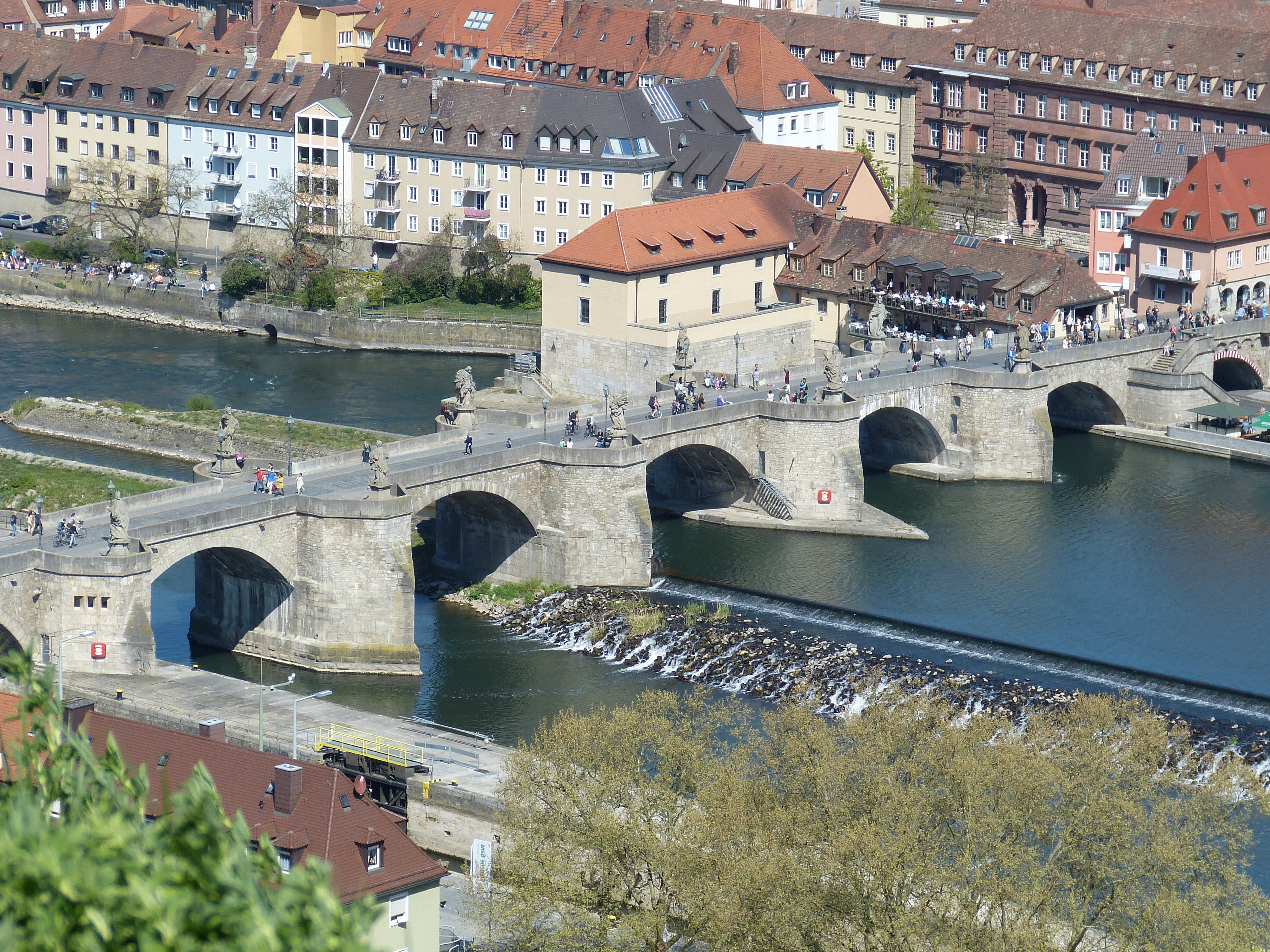 arch bridge, water, bridge, building, city, built structure, no people, travel destinations, transportation, arch, bridge - man made structure, view, würzburg, HD Wallpaper