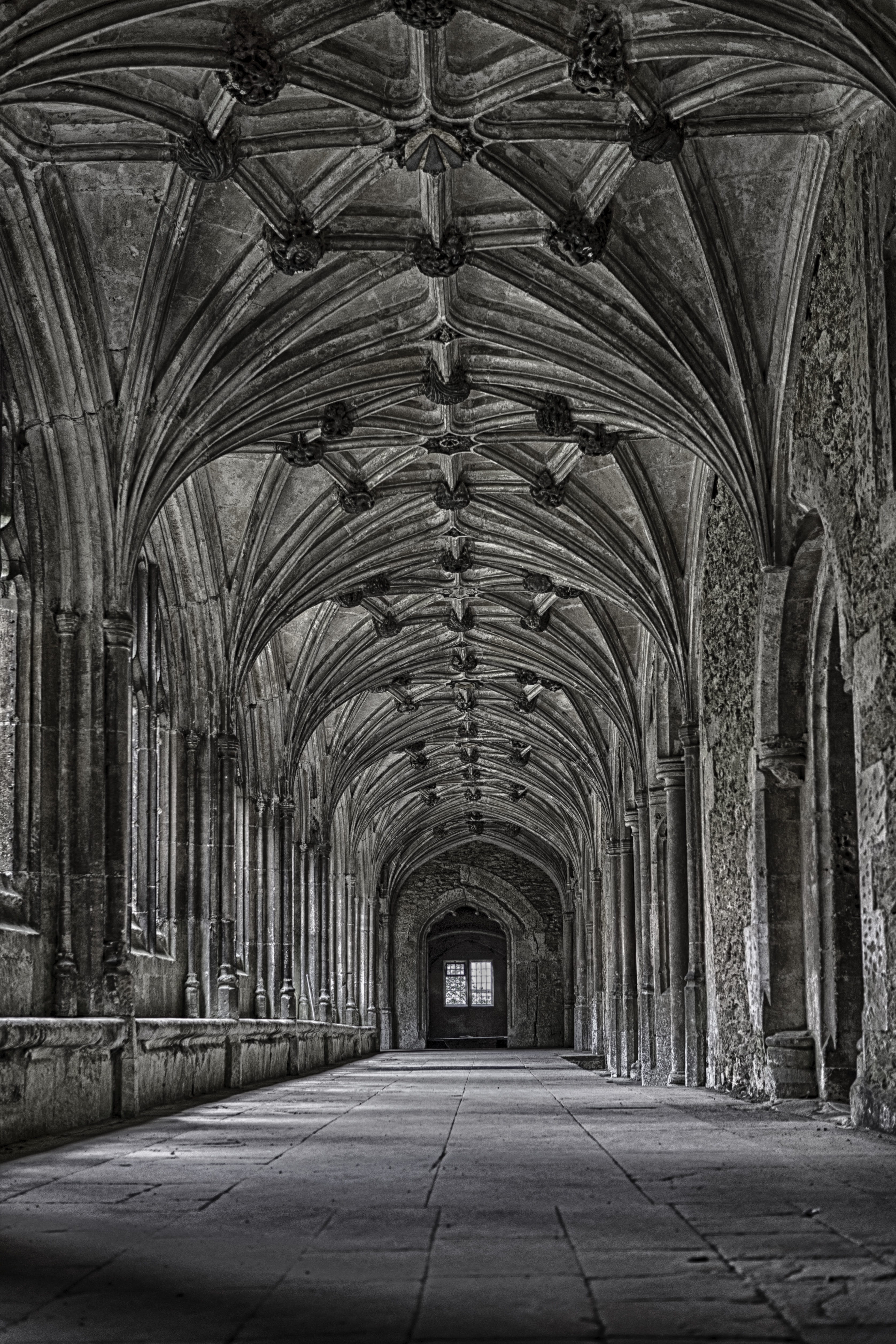 cloisters, arch, architecture, indoors, the past, gothic, day, religion, built structure, history, direction, goth like, ceiling, the way forward, colonnade, Phone HD Wallpaper