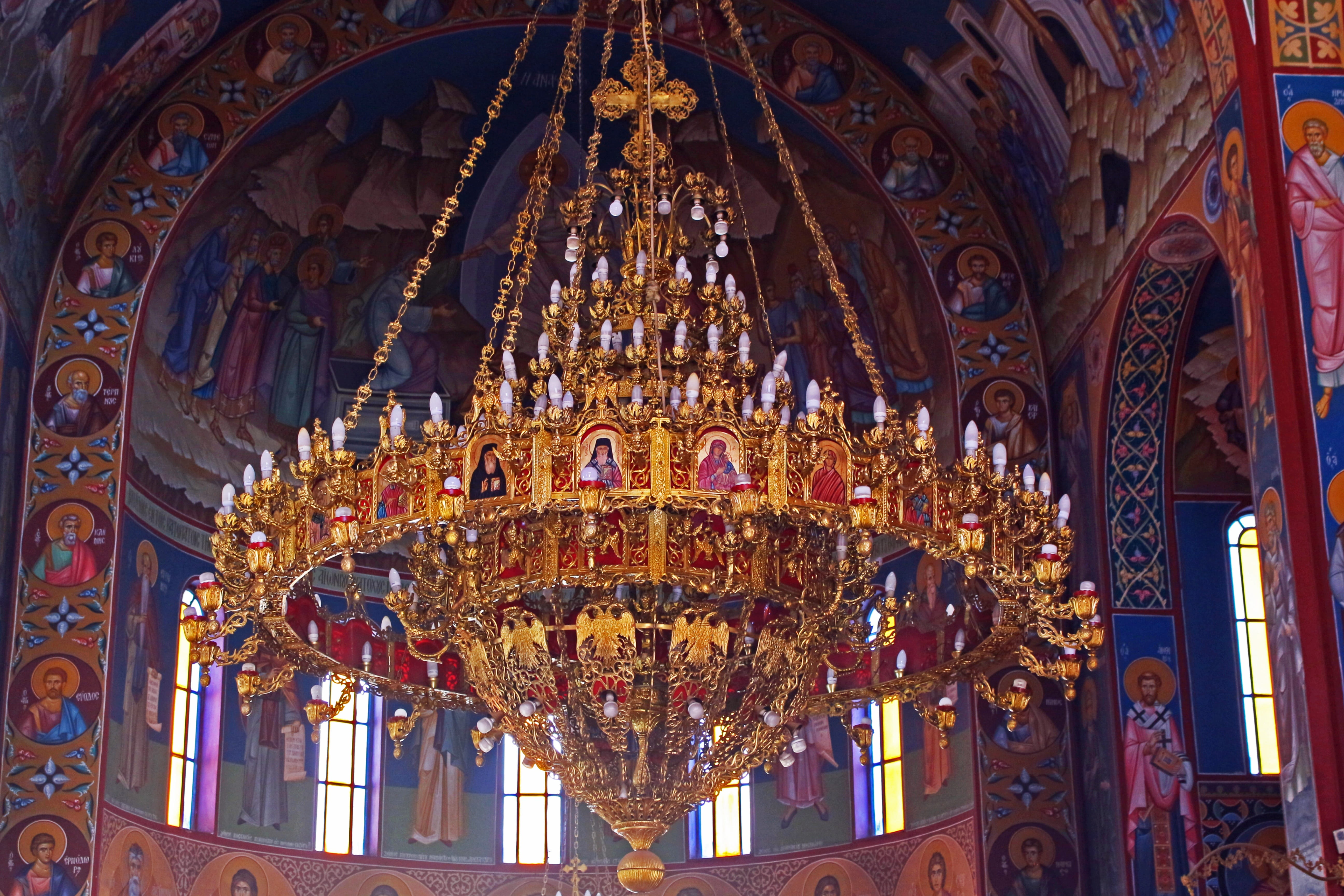 dome, shining, art and craft, golden, lighting equipment, church, christianity, gold, no people, gloss, holy, ornament, built structure, craft, belief, HD Wallpaper