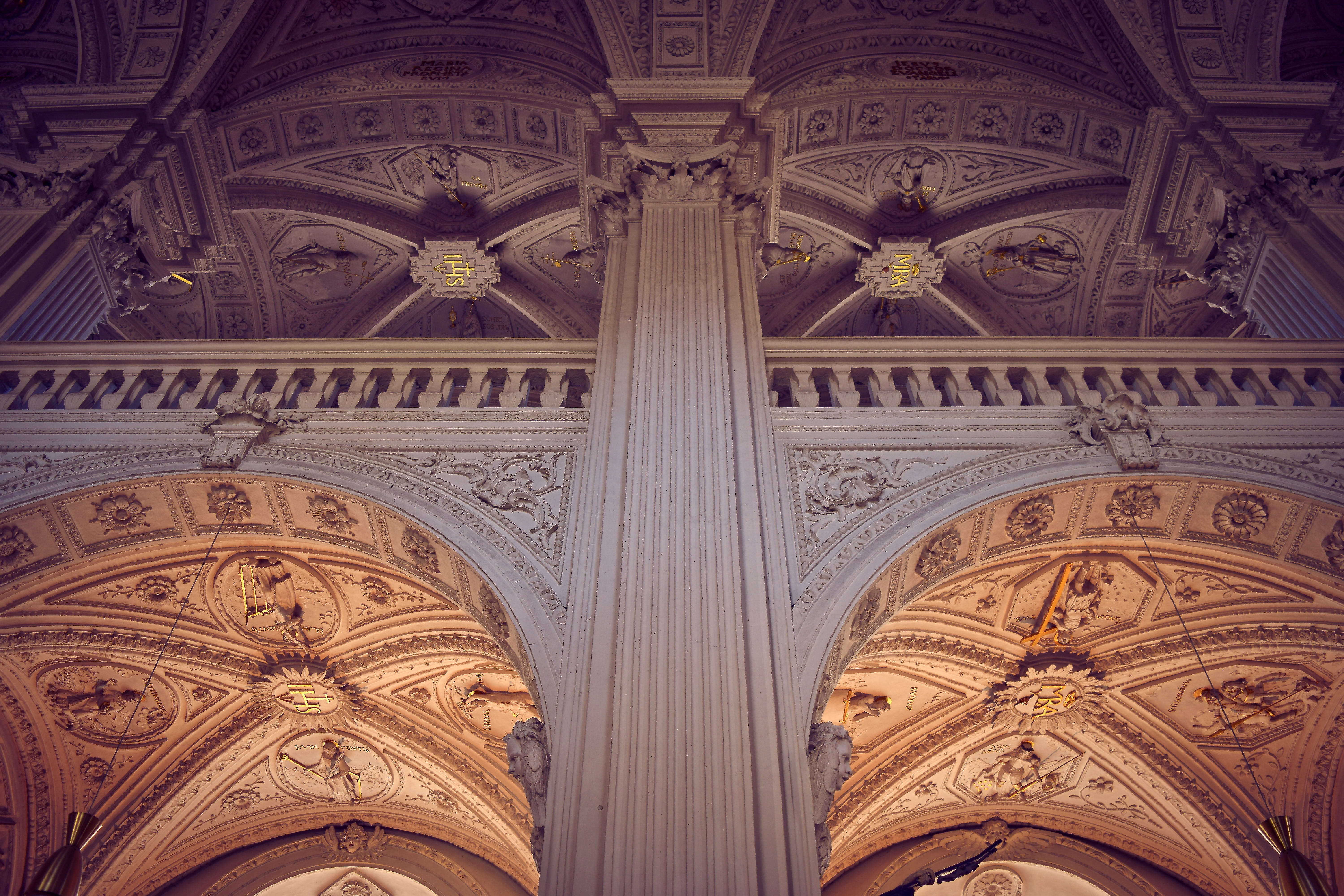 mural, church, catholic, architecture, pattern, building exterior, directly below, chapel, low angle view, christianity, places of interest, art and craft, HD Wallpaper