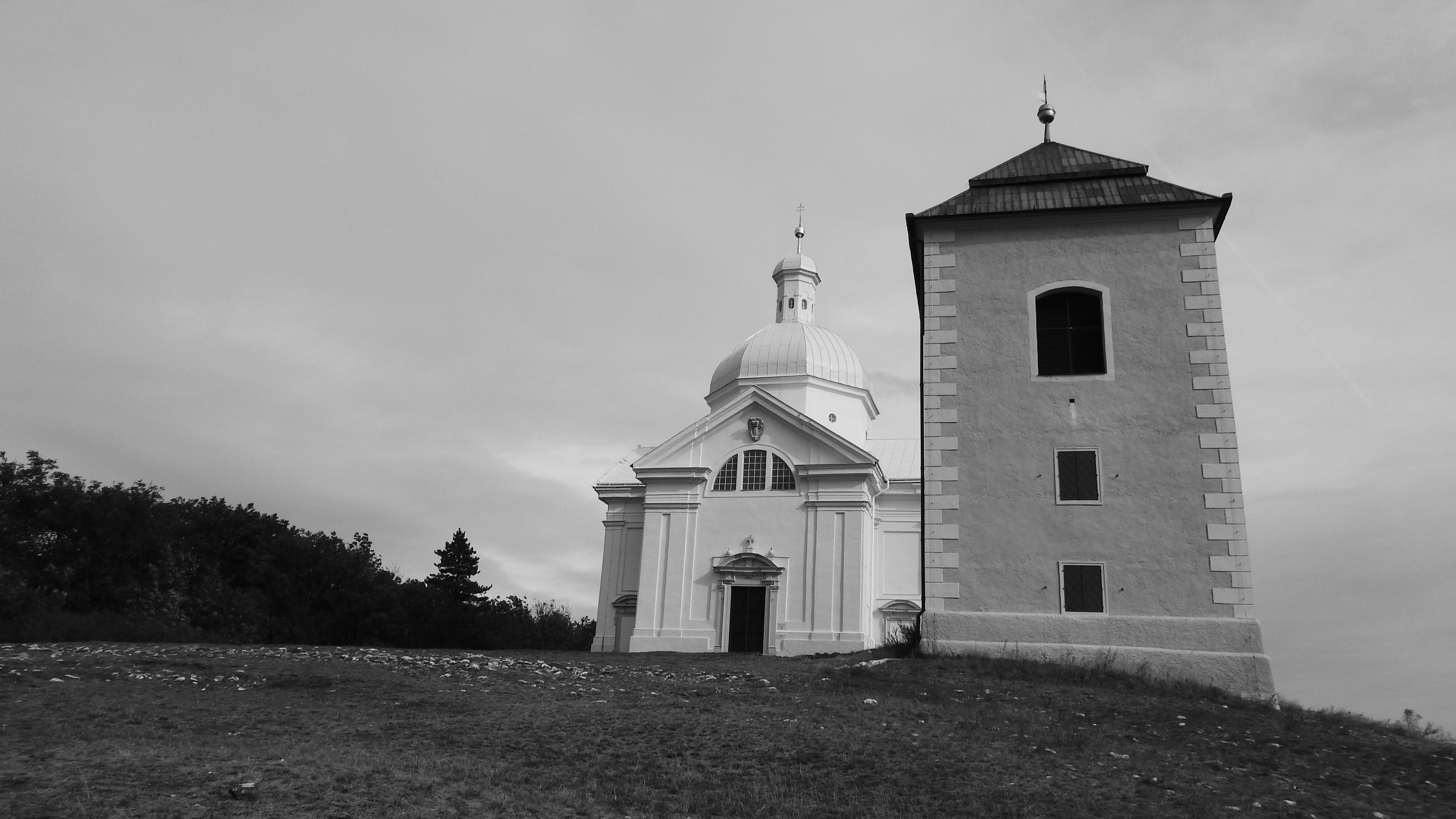 day, holy hill, place of worship, mikulov, sky, plant, cloud - sky, building exterior, no people, tower, tree, architecture, chapel, outdoors, sebastian, HD Wallpaper