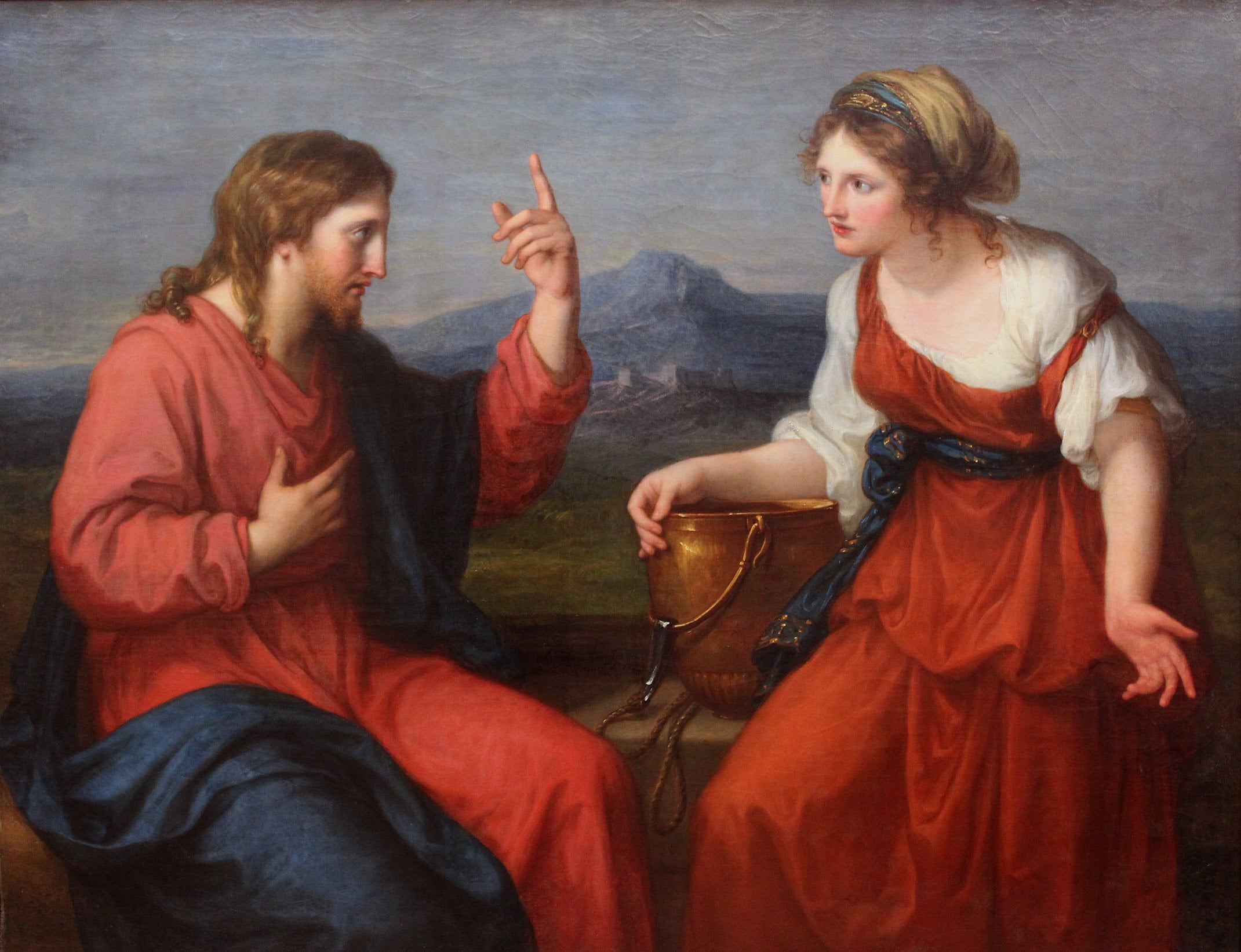 Christ and the Samaritan woman, Classicism, 1796, Angelica Kaufman, 1080P, HD Wallpaper
