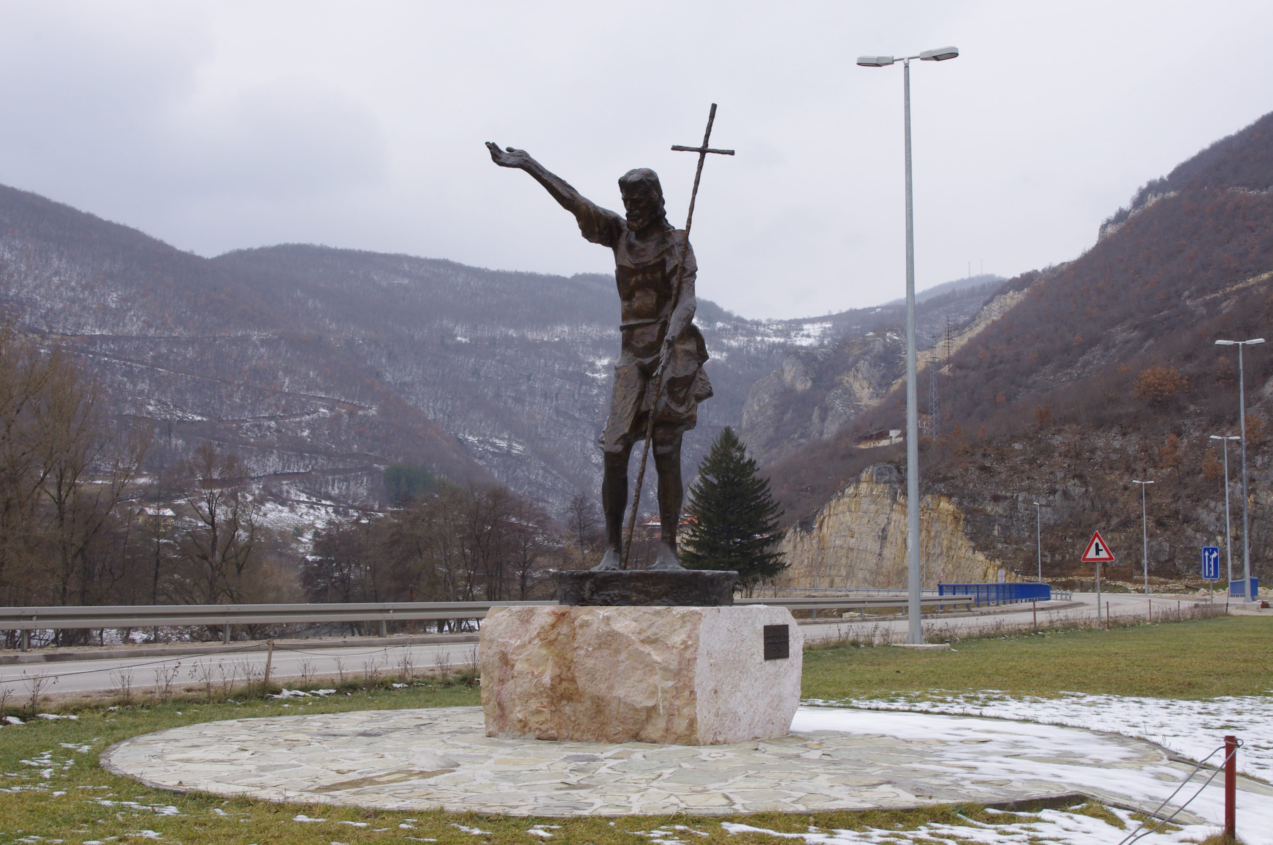 real people, nature, day, full length, the past, mountain, one person, male likeness, plant, representation, arms raised, the sanctuary of st. john the baptist, HD Wallpaper