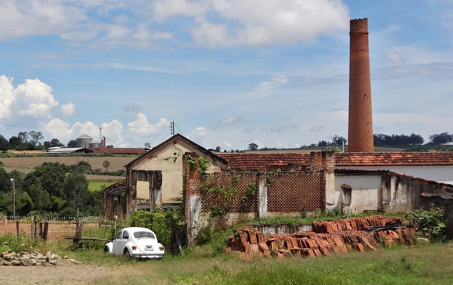 land vehicle, brazil, plant, ruins, no people, st john the baptist of glory, cloud - sky, mode of transportation, grass, day, 1080P, transportation, tree, HD Wallpaper