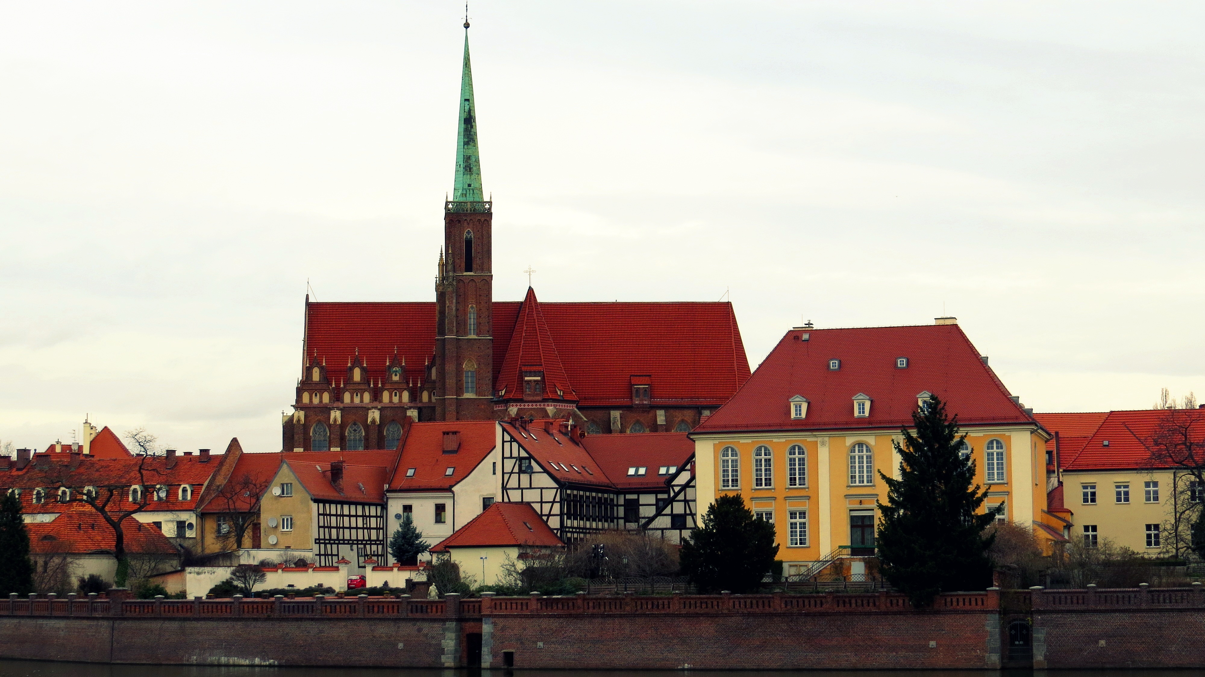 church, tower, red, the old town, built structure, city, building exterior, poland, st john the baptist, row house, place of worship, monument, building, HD Wallpaper
