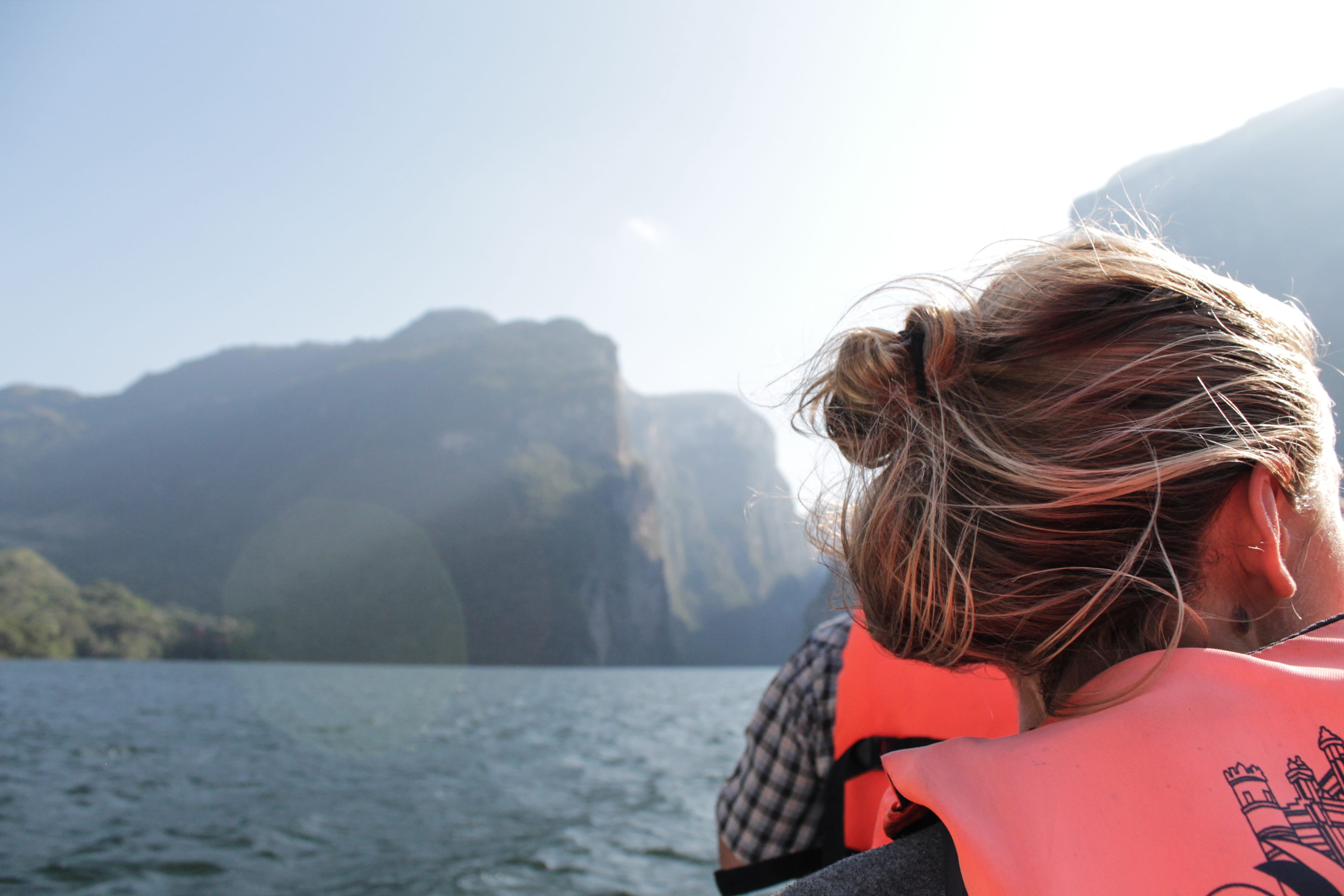 day, beauty in nature, leisure activity, cañon del sumidero, 4K, hair, canyon, woman, chiapas, headshot, portrait, sky, rear view, blonde, women, sunlight, HD Wallpaper