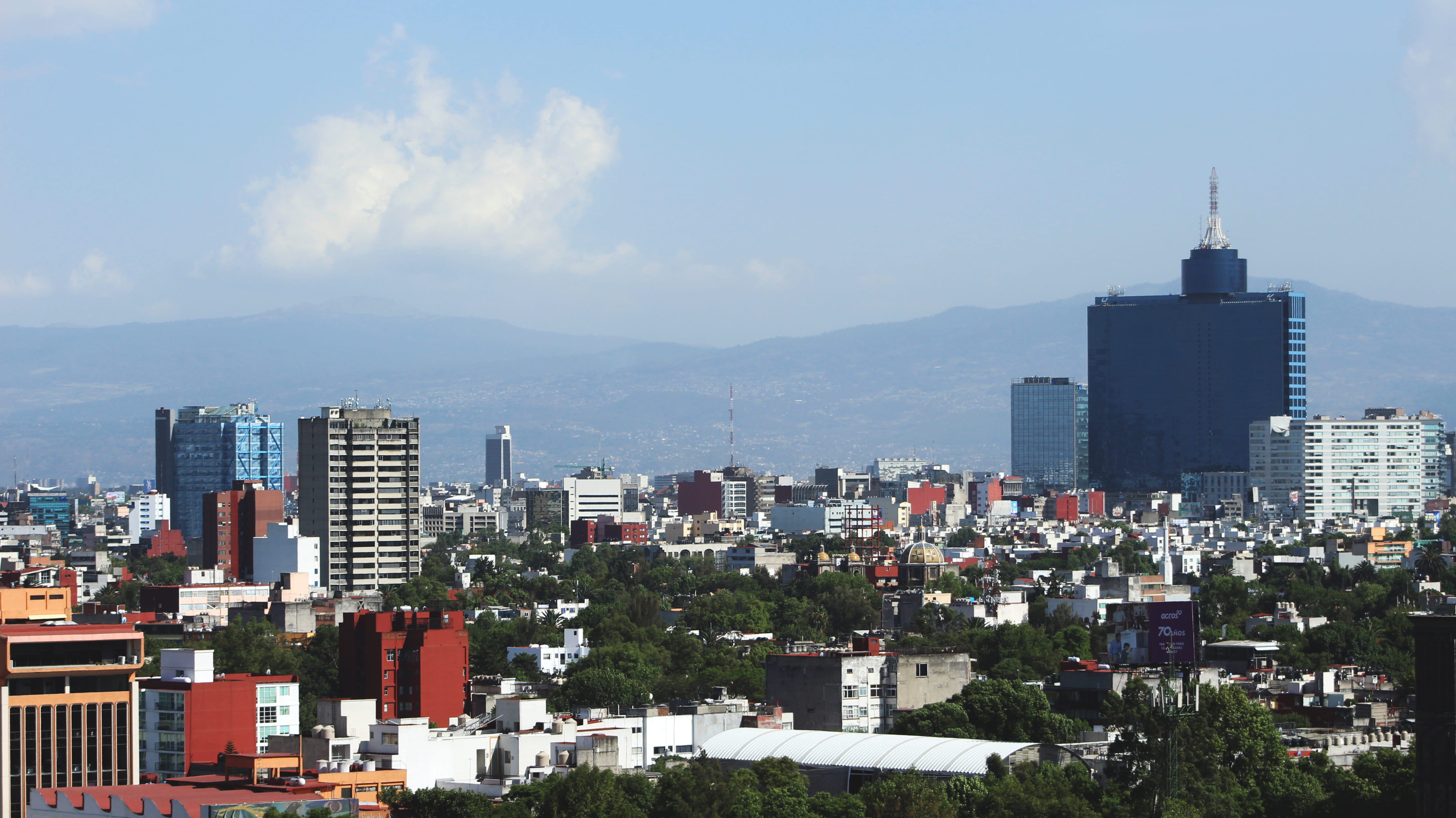 no people, building exterior, tree, mexico, building, tower, architecture, financial district, sky, office building exterior, skyline, built structure, HD Wallpaper