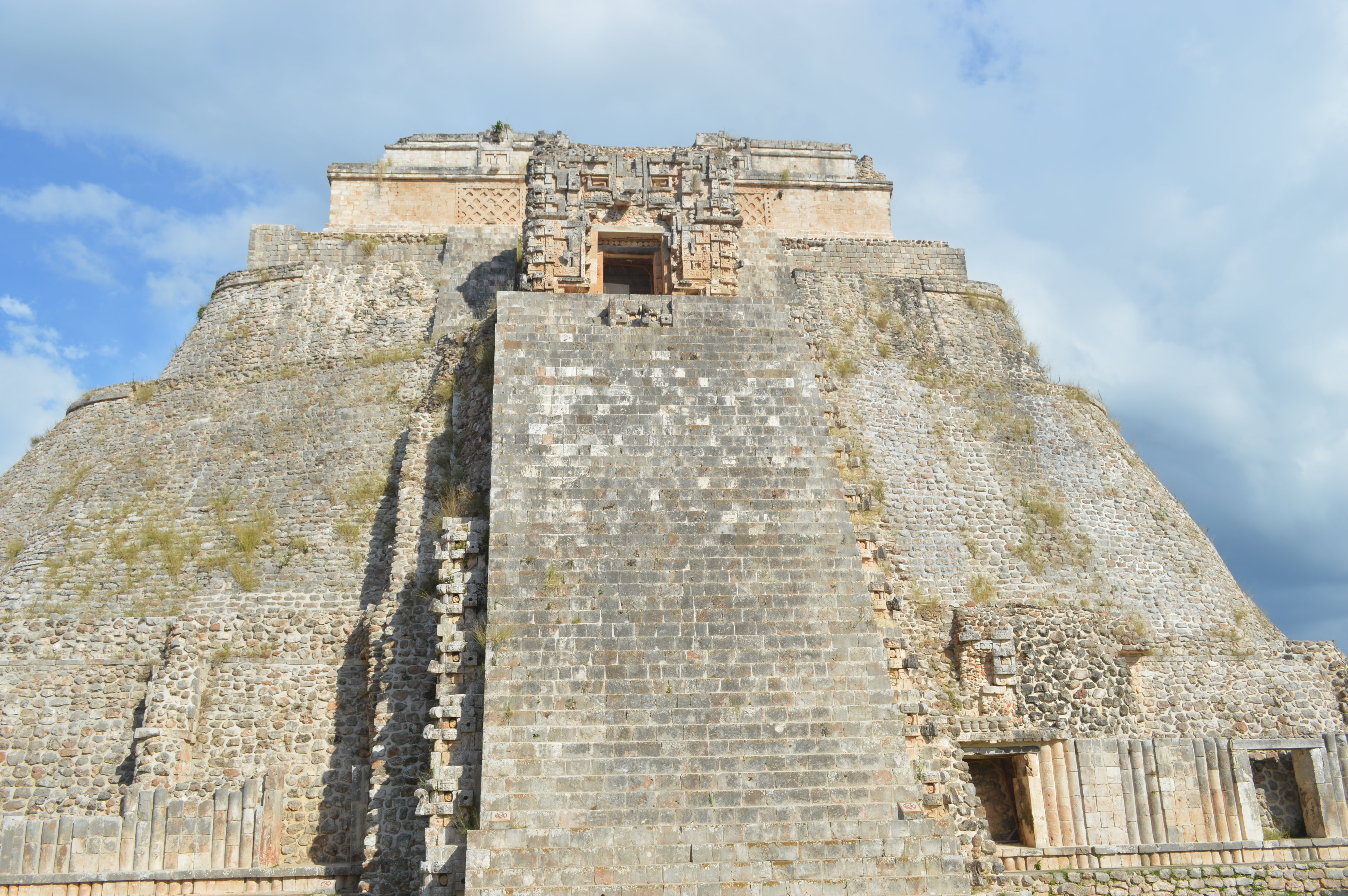 uxmal, outdoors, cancun, the past, pyramid, cloud - sky, archaeology, sky, maya, tourism, ancient civilization, building, yucatan, belief, travel, day, HD Wallpaper
