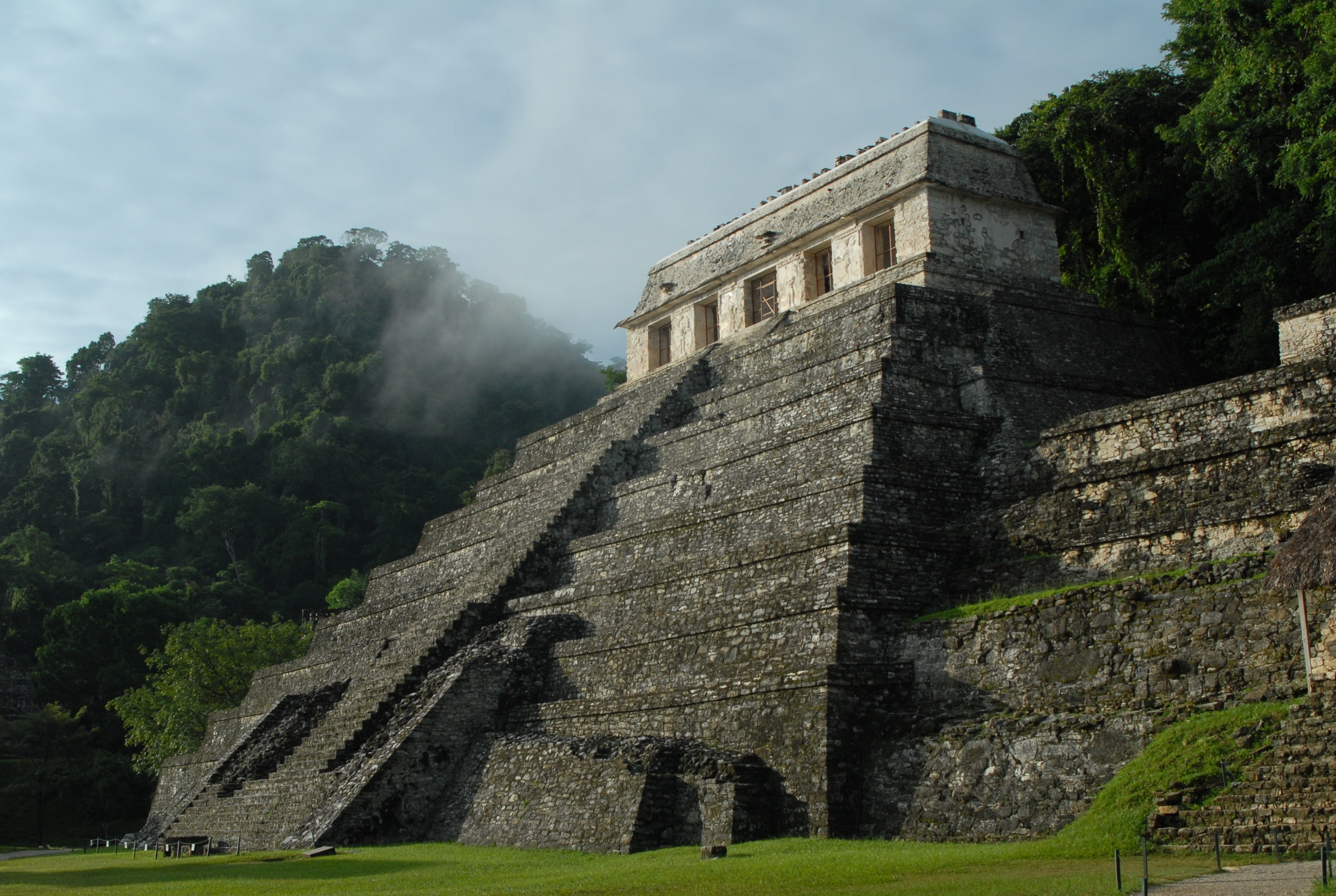 structure, building, concrete, low angle view, forest, no people, culture, building exterior, tourism, nature, travel, history, plant, ancient civilization, HD Wallpaper