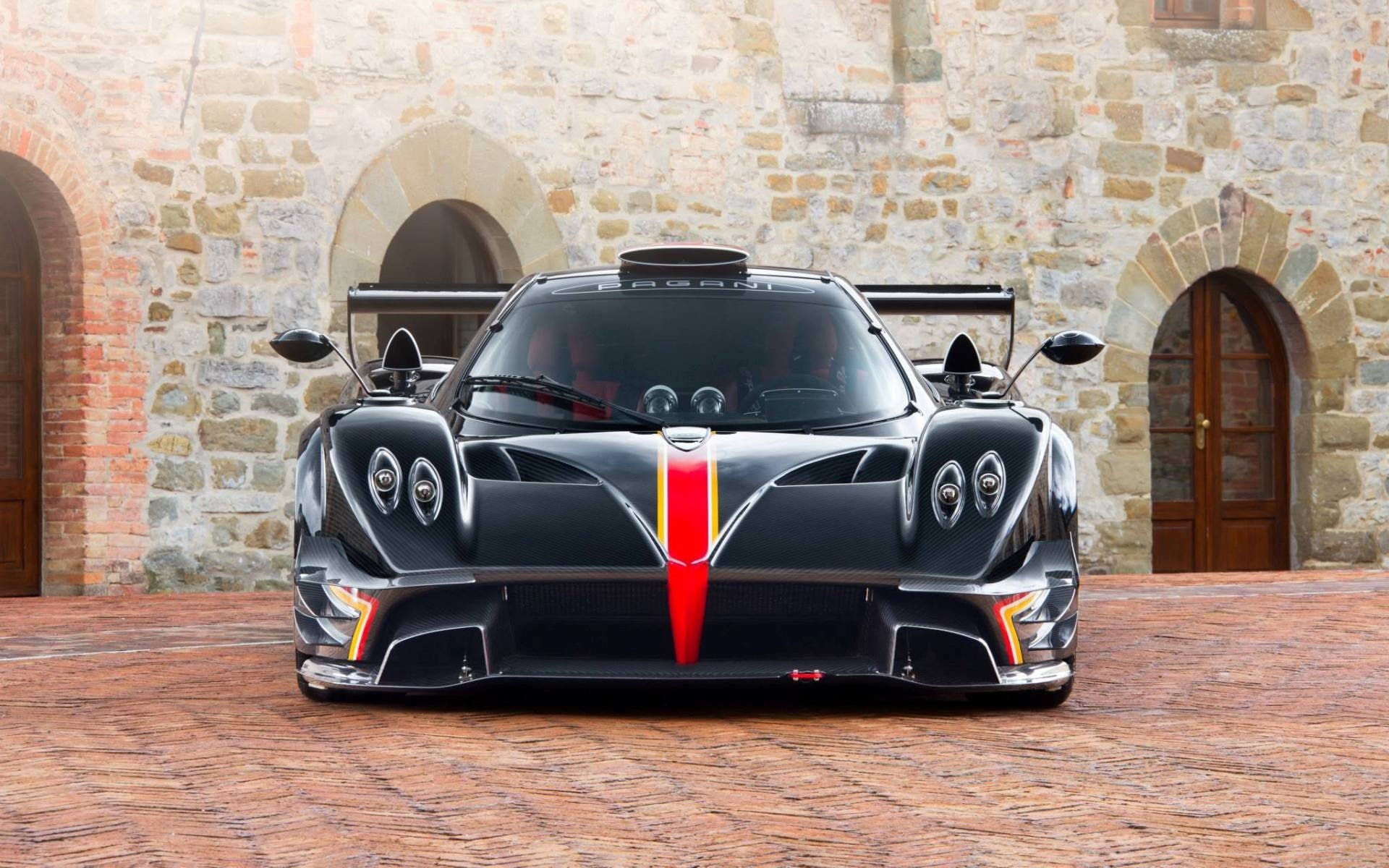 mode of transportation, wall - building feature, 1080P, transportation, luxury, brick wall, pagani pagani zonda revolucion, history, arch, built structure, HD Wallpaper
