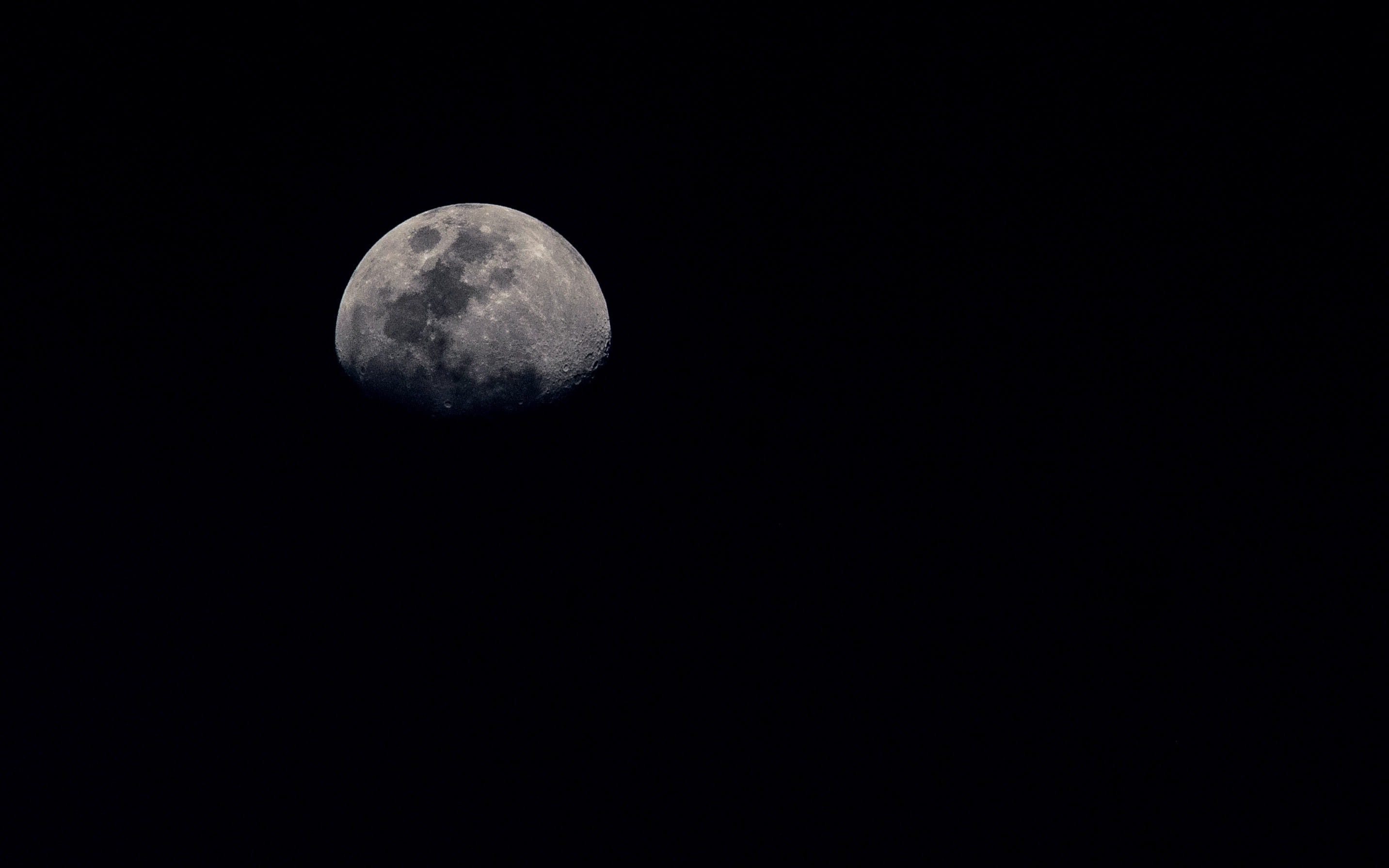 scenics - nature, moon, low angle view, space, night, tranquil scene, full moon, 2K, outdoors, no people, tranquility, idyllic, copy space, space and astronomy, HD Wallpaper