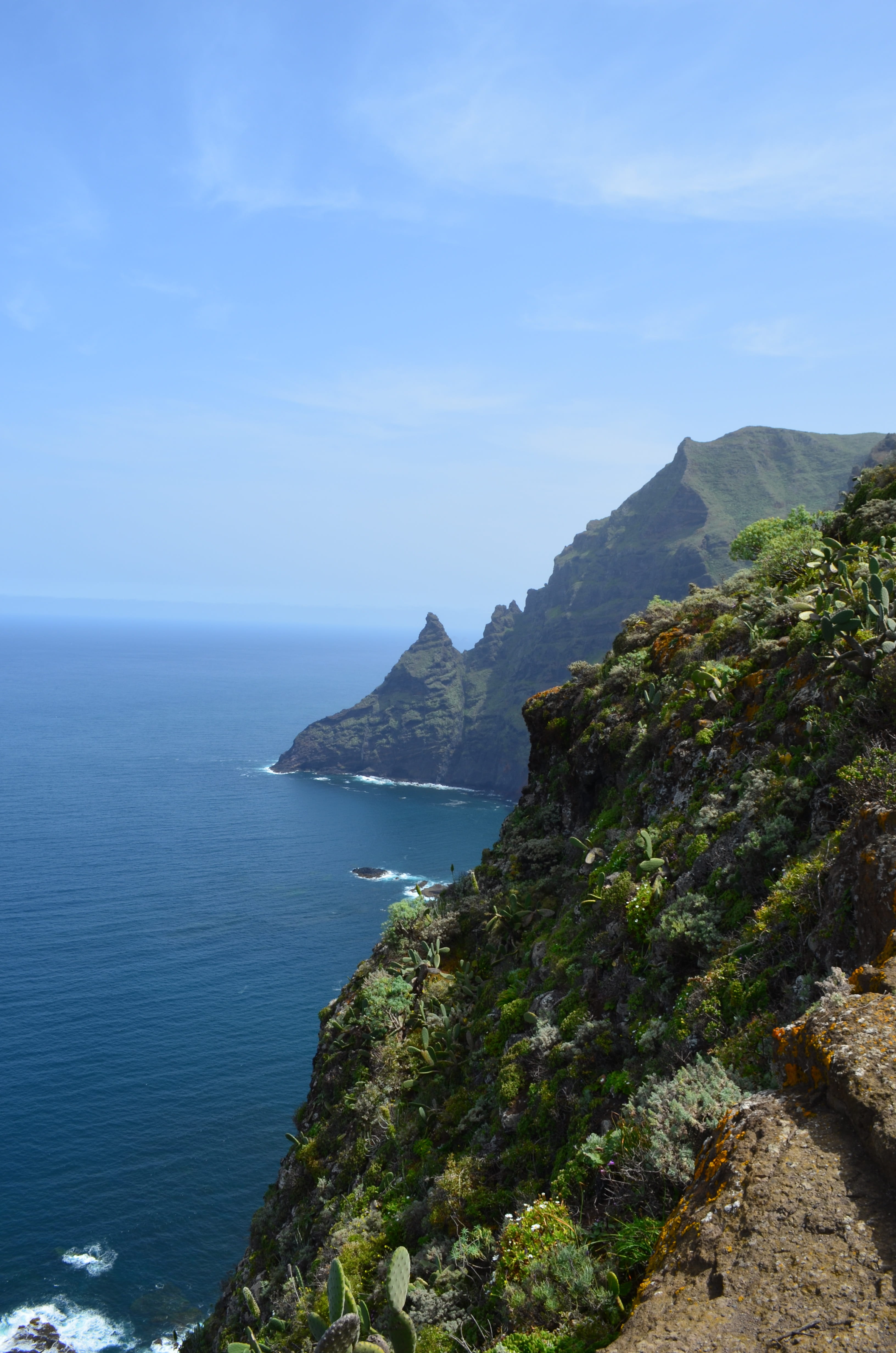 blue, scenics - nature, horizon over water, water, sky, mountain, outdoors, tranquil scene, formation, island, land, tenerife, landscape, idyllic, beauty in nature, Phone HD Wallpaper