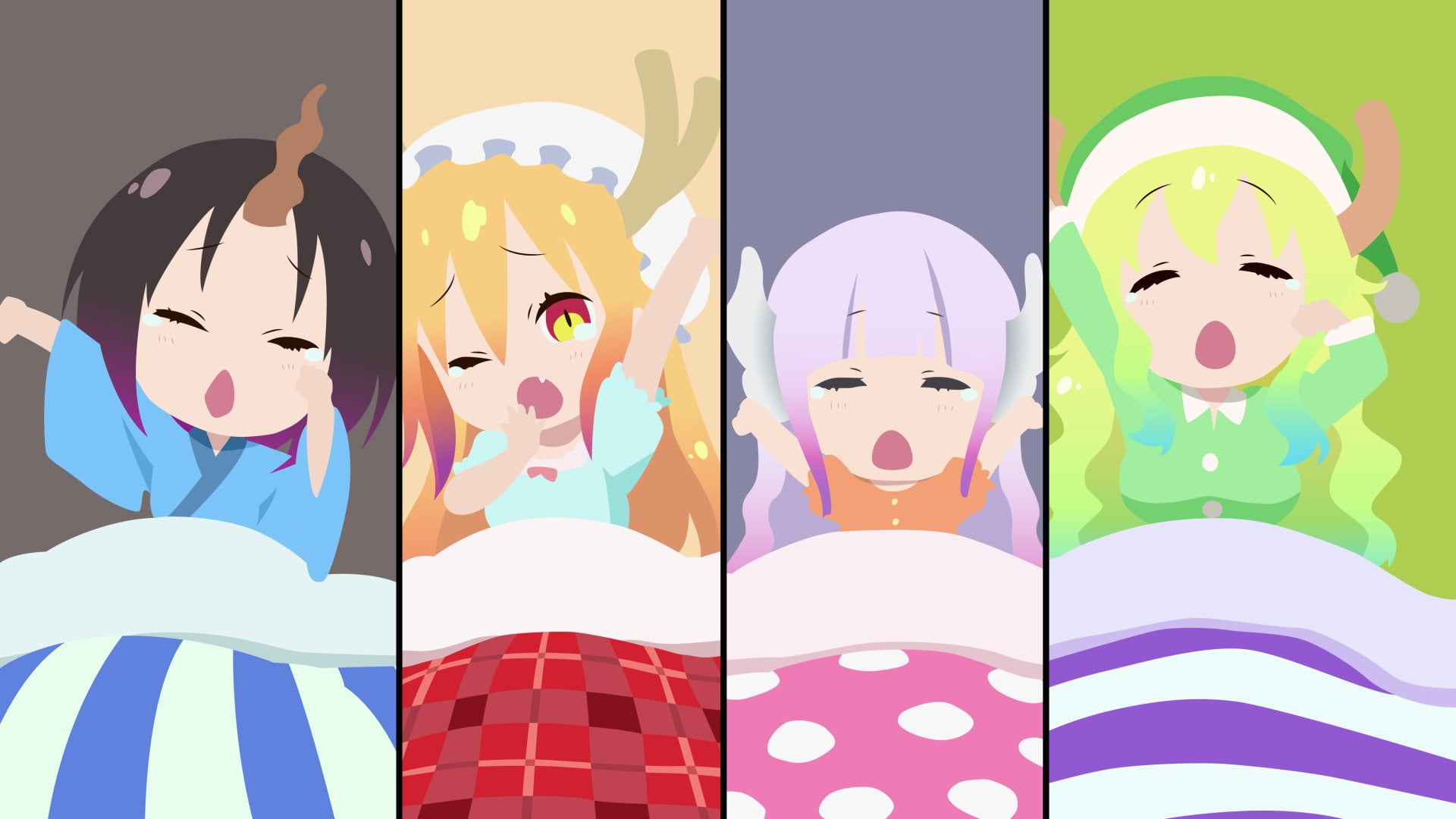creativity, art and craft, still life, multiple image, Elma (Miss Kobayashis Dragon Maid), representation, body part, Tohru (Miss Kobayashis Dragon Maid), HD Wallpaper