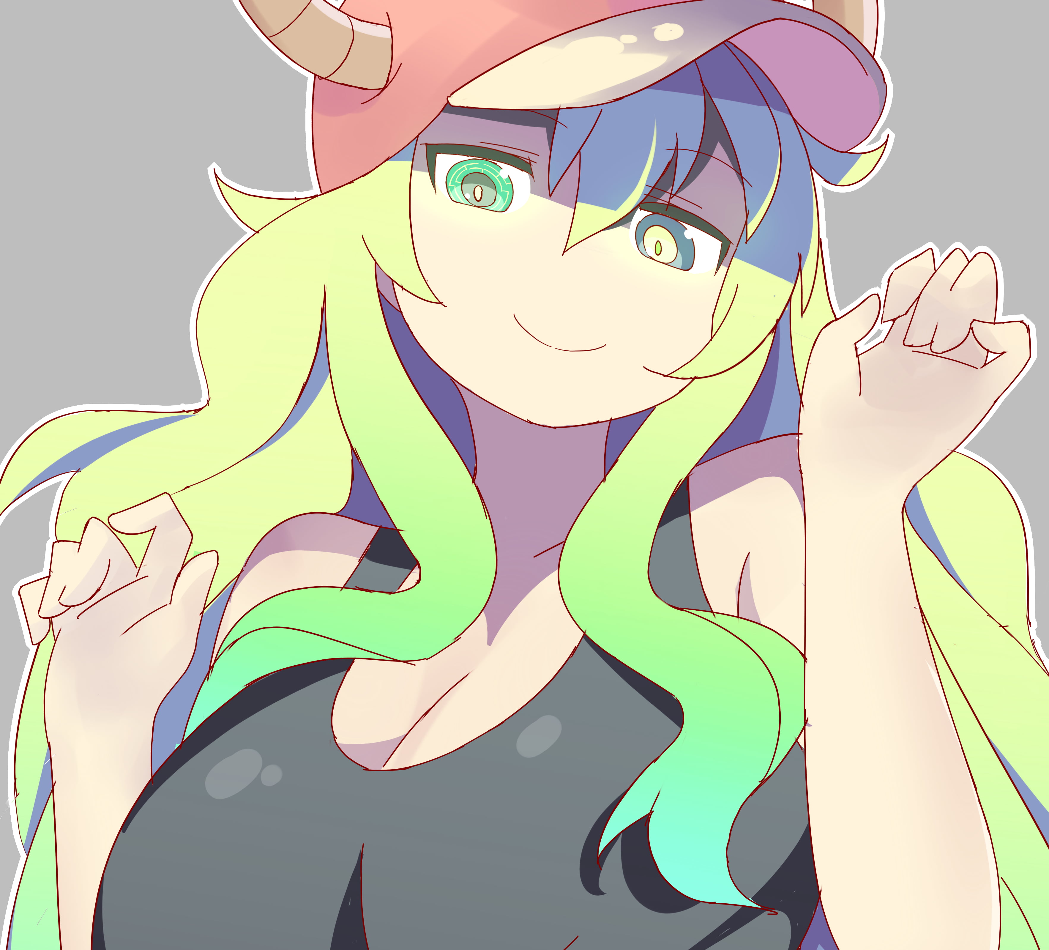 anime girls, Kobayashi-san Chi no Maid Dragon, green hair, anime, quetzalcoatl (Kobayashi-san Chi no Maid Dragon), 2K, HD Wallpaper