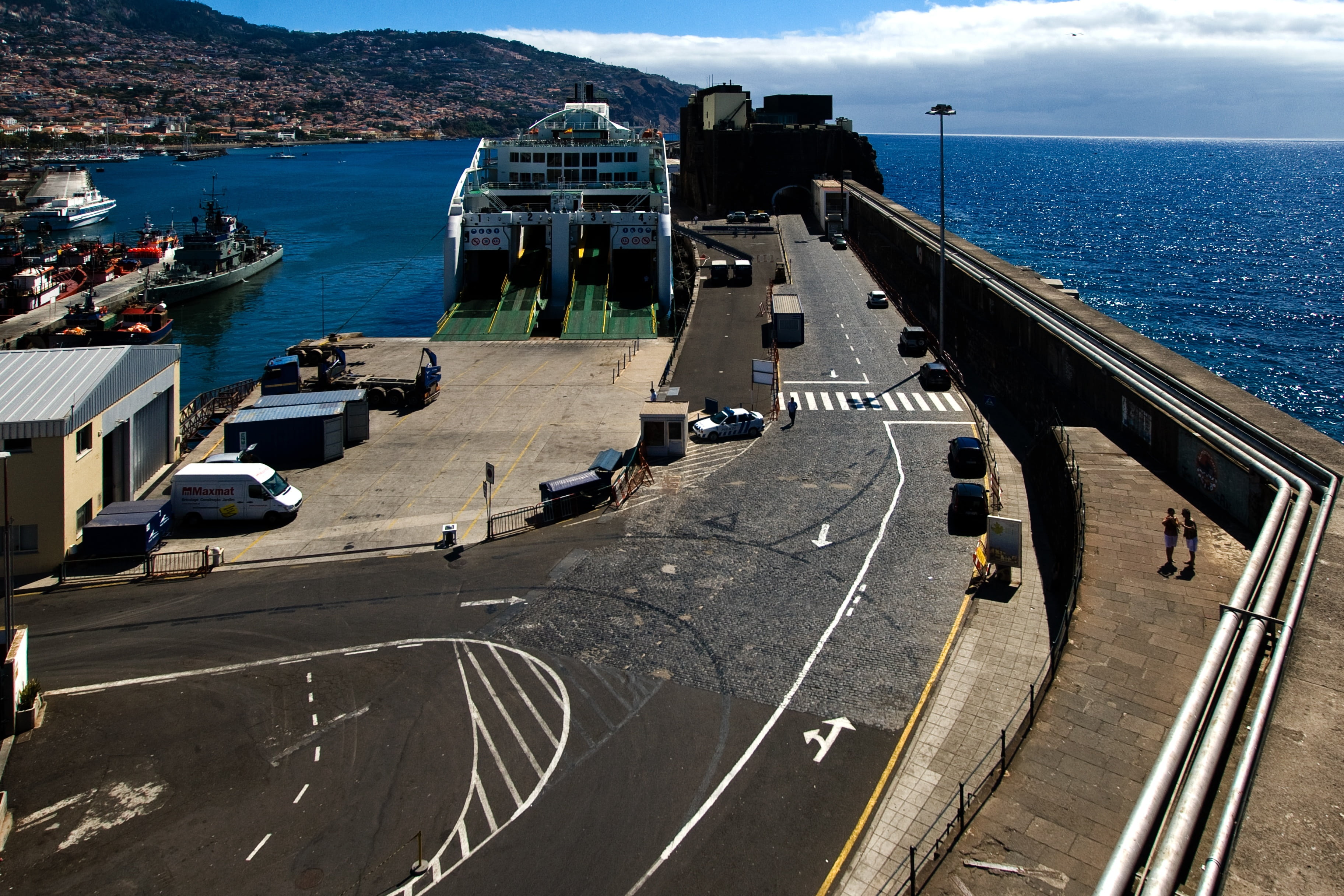 nautical vessel, funchal, city, road, outdoors, mode of transportation, no people, sea, 2K, transportation, day, sky, nature, water, built structure, architecture, HD Wallpaper