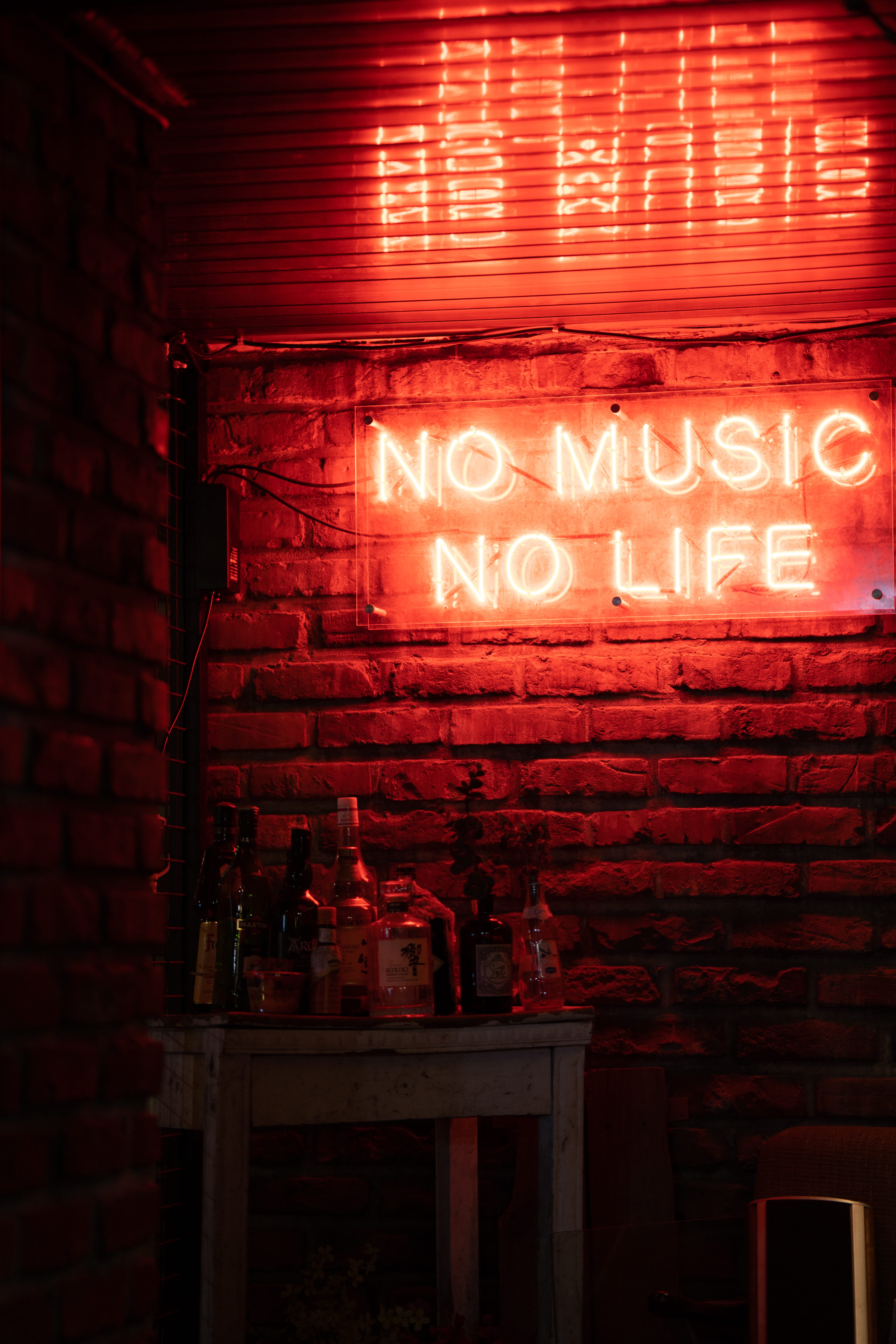 sign, western script, red, no people, wall, light - natural phenomenon, 5K, light, brick, signage, capital letter, built structure, illuminated, neon, Phone HD Wallpaper