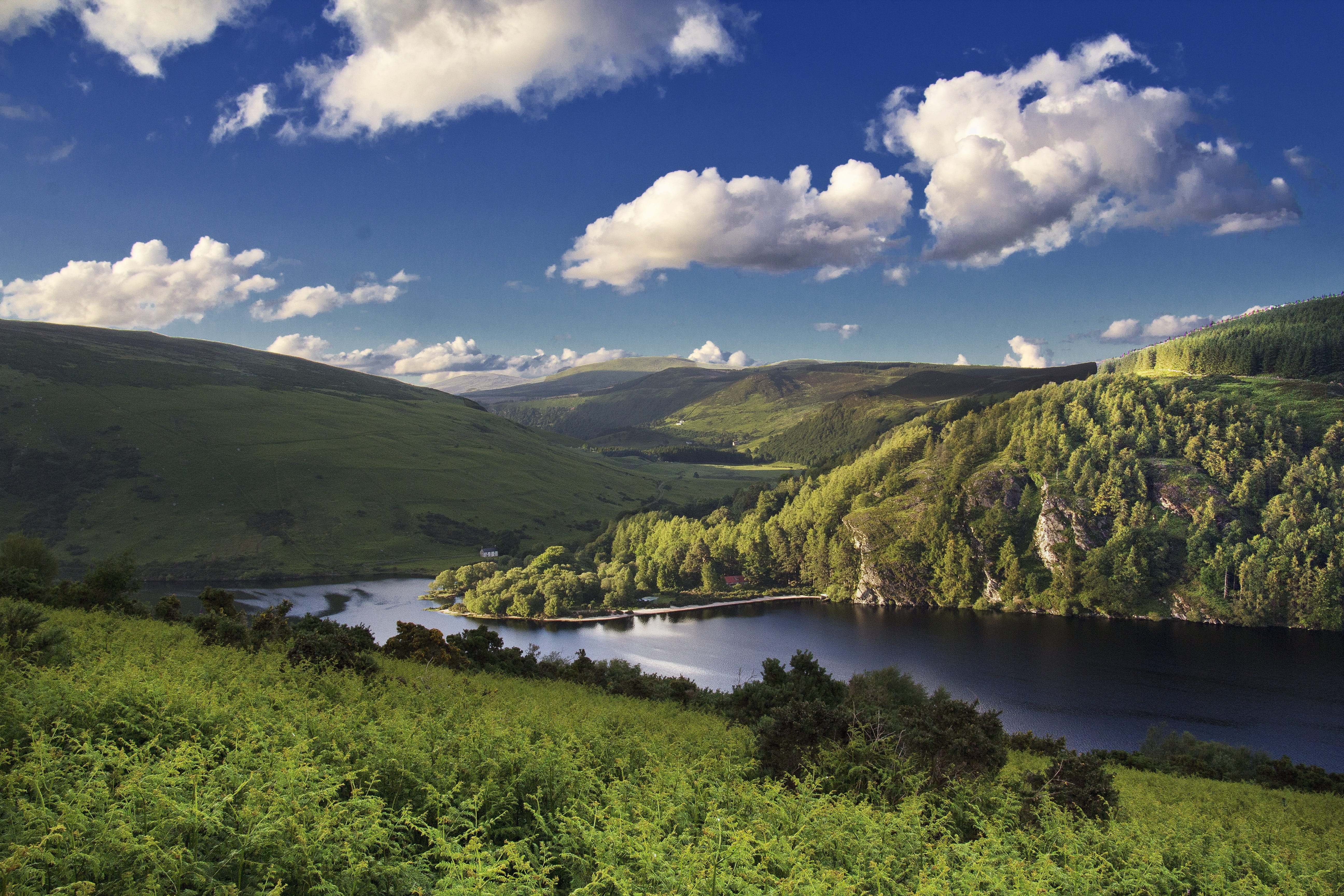 scenics - nature, 5K, plant, mountain, sky, eire, environment, ireland, beauty in nature, no people, water, lake, non-urban scene, tree, wild, green color, HD Wallpaper