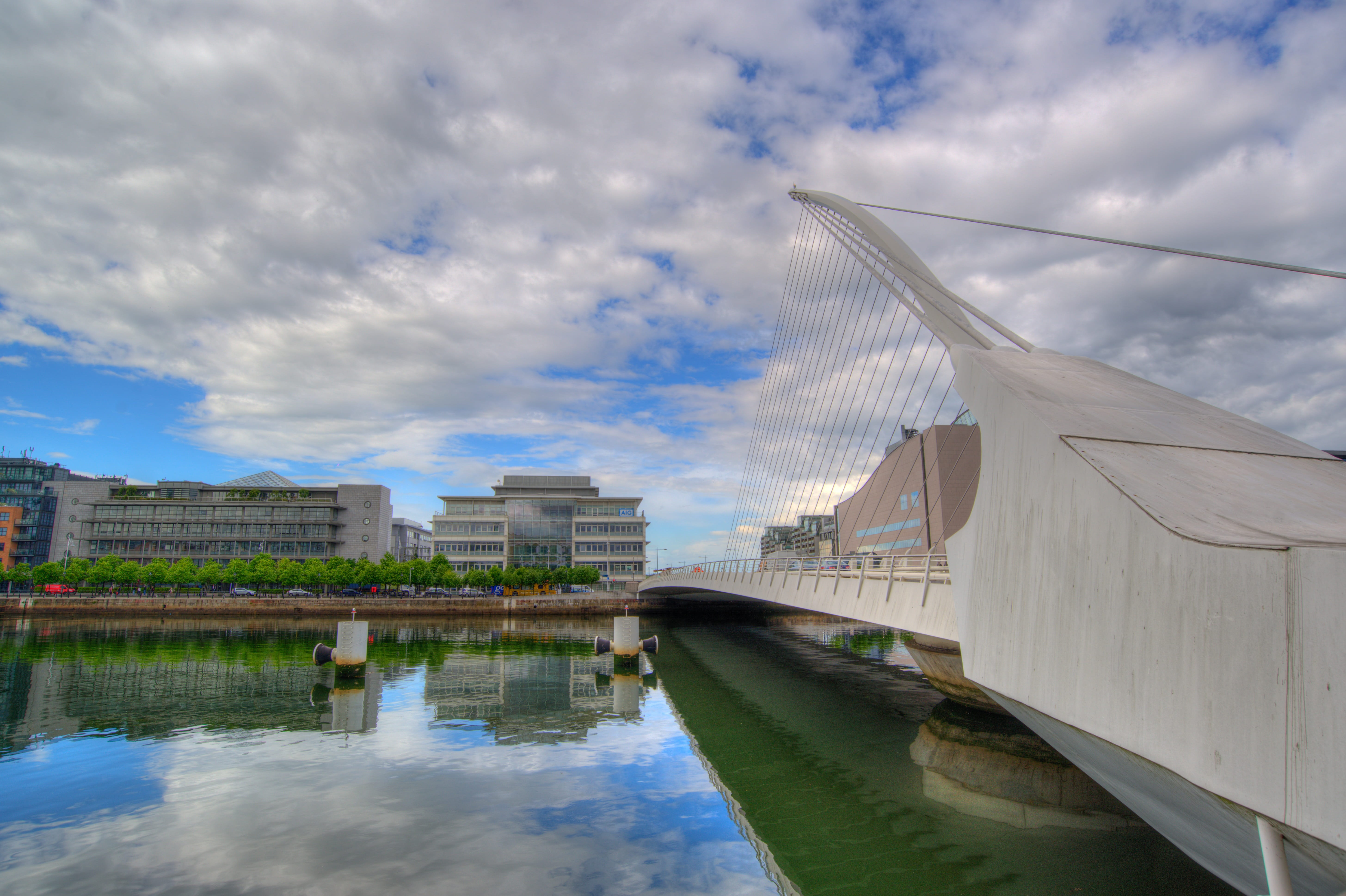 connection, nature, day, tourism, landmark, outdoors, River, city, water, reflection, Dublin, waterfront, cloud - sky, famous, architecture, travel, built structure, HD Wallpaper