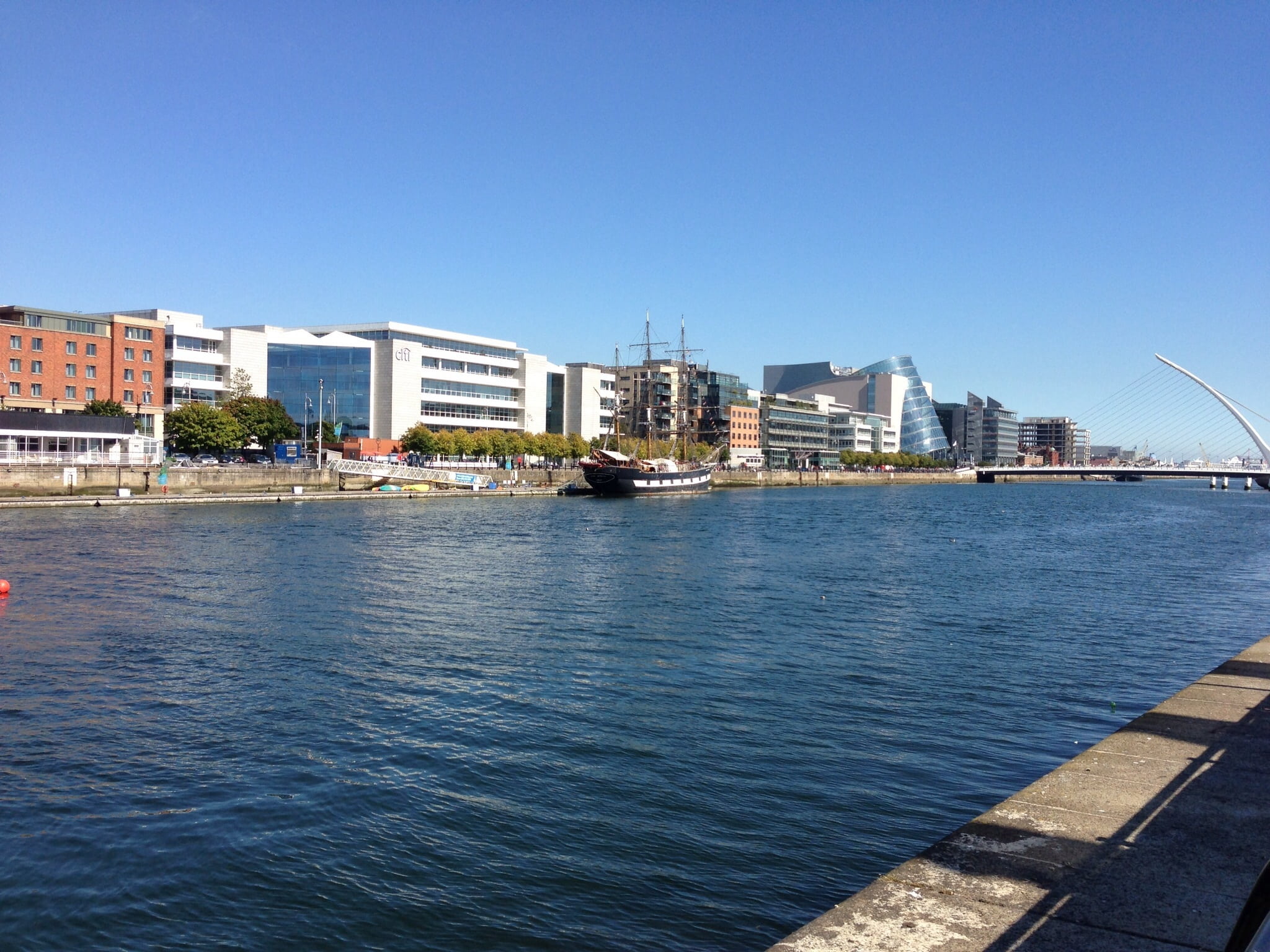 irish, no people, travel destinations, copy space, liffey, 1080P, building exterior, water, building, city, waterfront, transportation, nautical vessel, HD Wallpaper