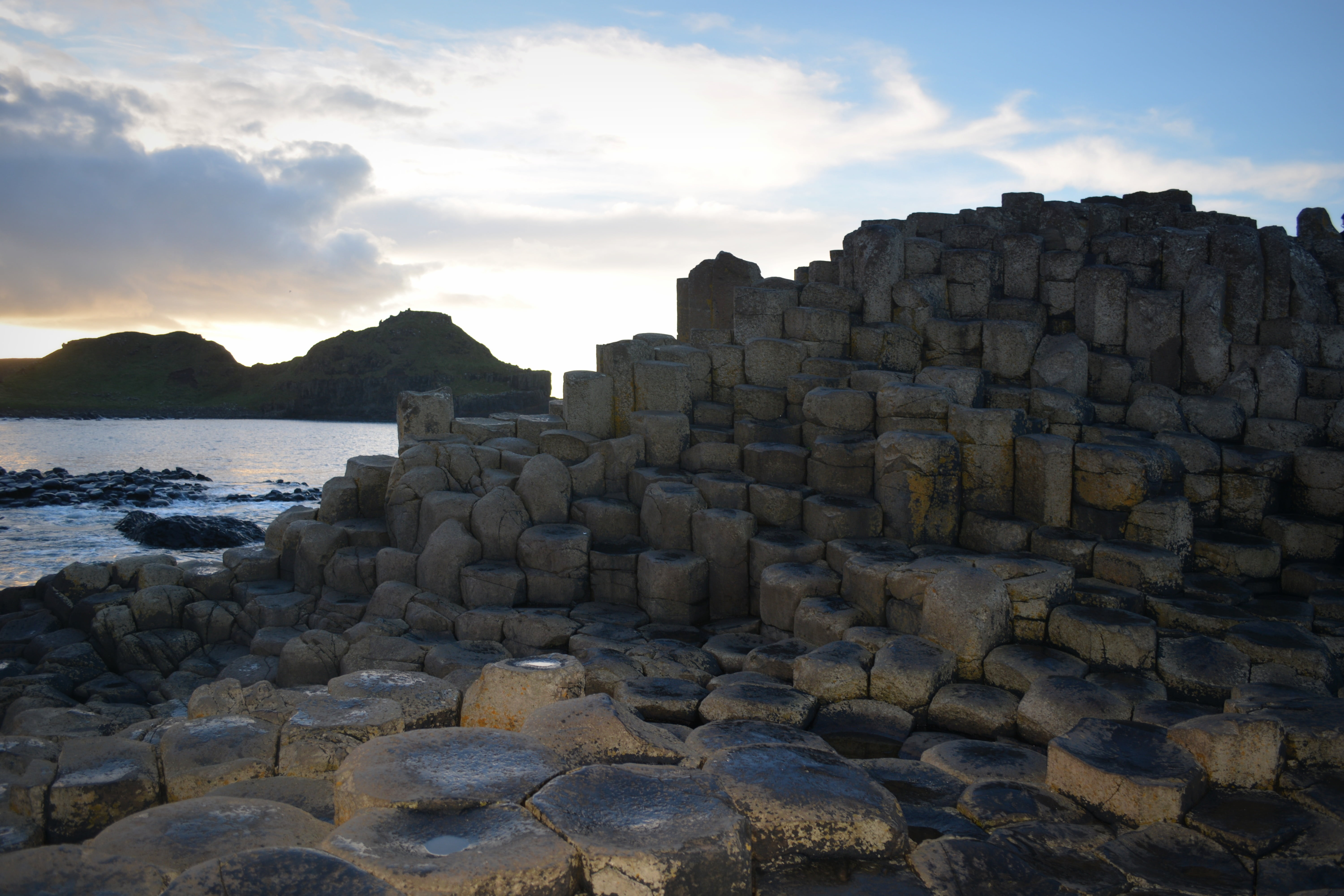 stone wall, rock formation, rocks, cloud - sky, giants causeway, unseco, near, solid, rock - object, land, 5K, scenics - nature, tranquil scene, formation, HD Wallpaper