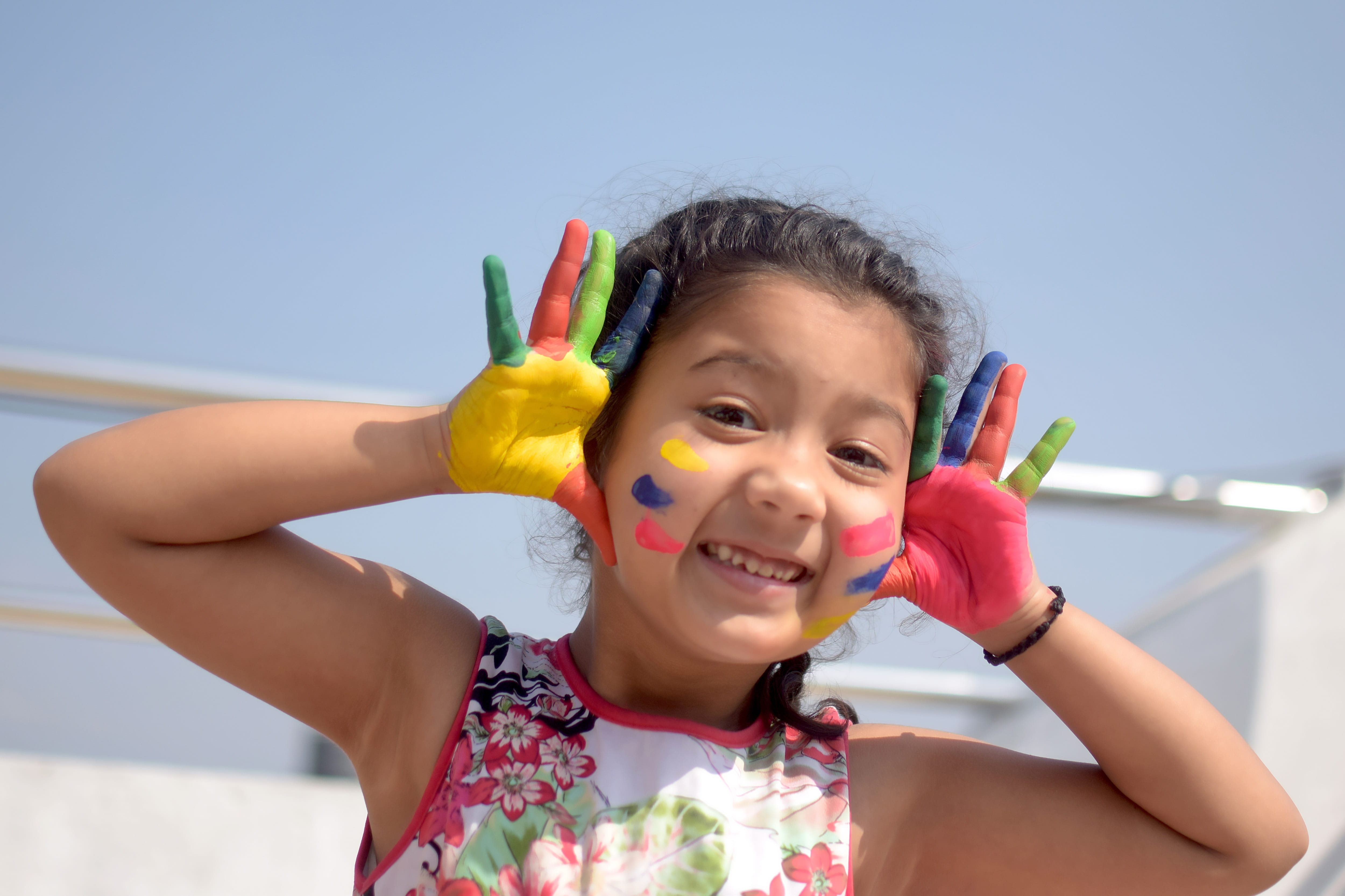 holding, childhood, smile, cute, celebration, girls, playing, happiness, paint, fun, looking at camera, one person, innocence, portrait, india, joy, outdoors, HD Wallpaper