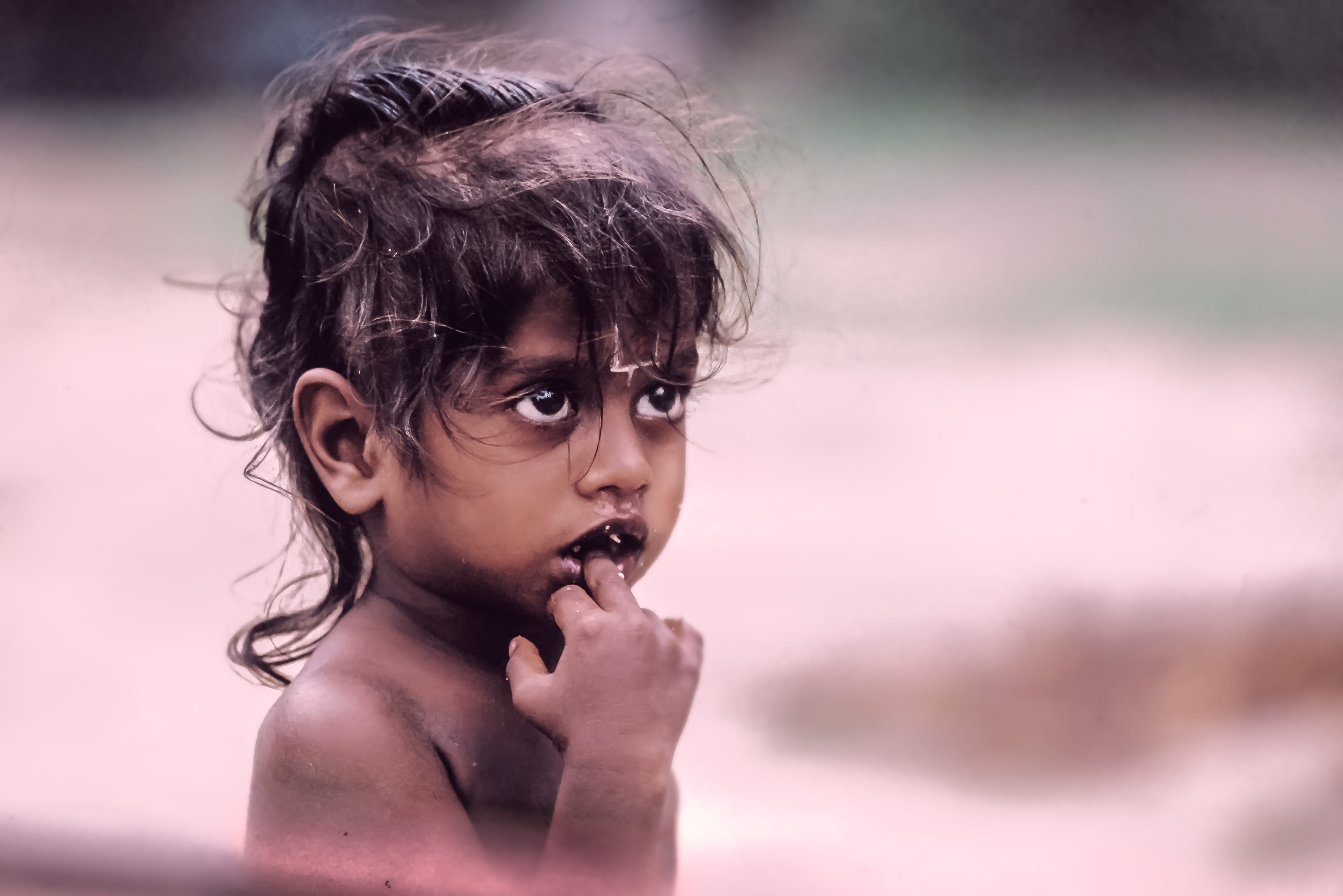 hairstyle, little girl, 2K, nature, men, portrait, shirtless, expression, real people, india, contemplation, wet hair, child, headshot, one person, looking away, HD Wallpaper