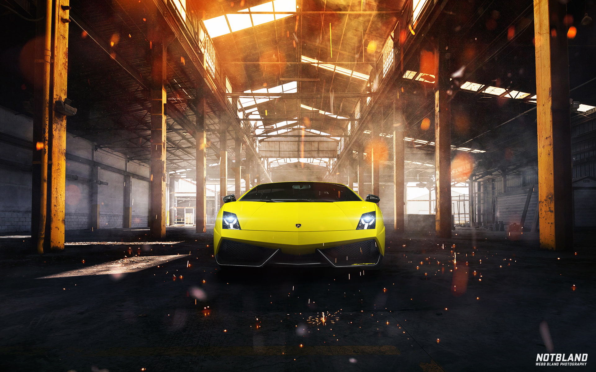 sparks, lamborghini, cars, hd, superleggera, gallardo, warehouse, 1080P, HD Wallpaper