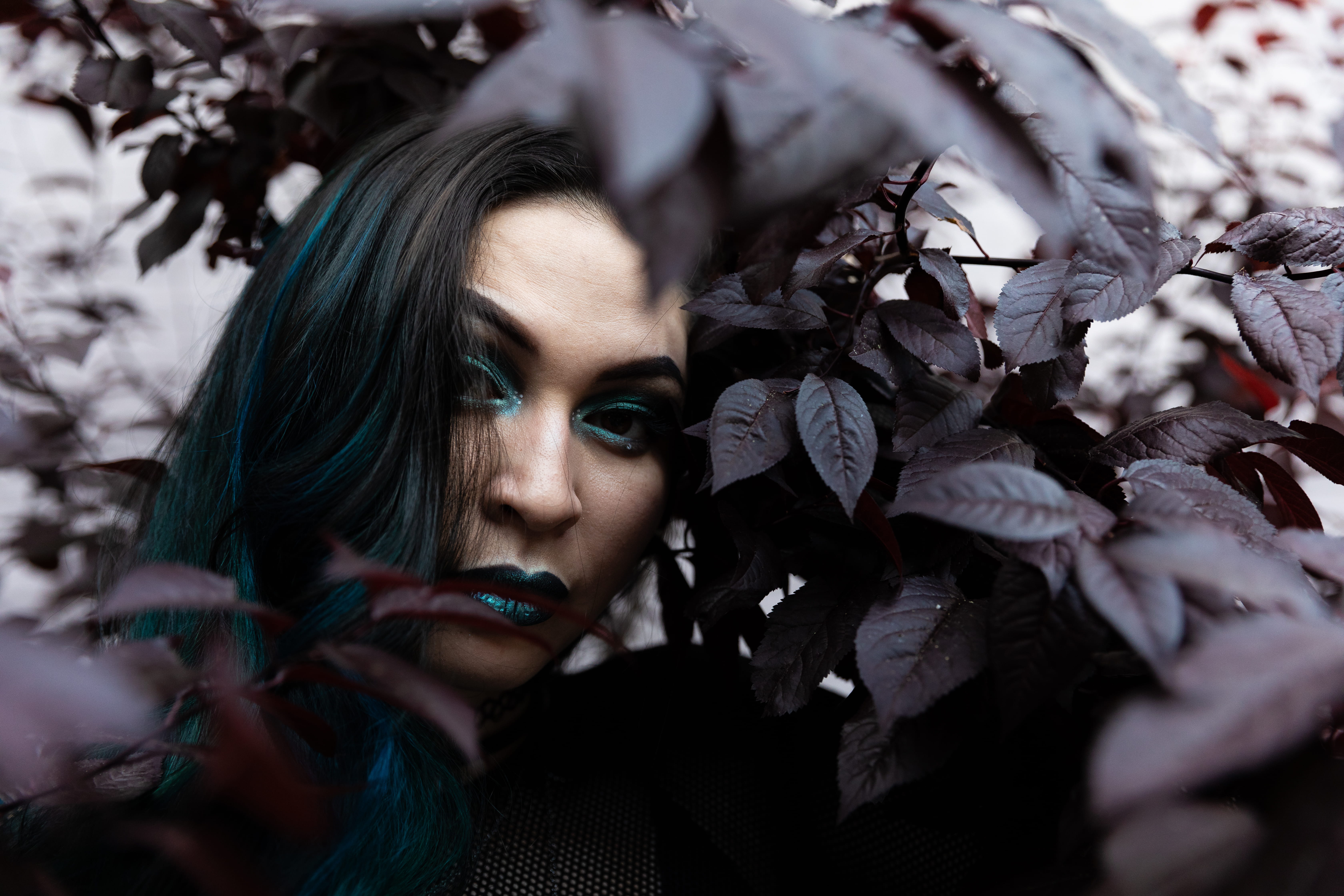 plant, united states, leaves, human, outdoors, ice, frost, one person, plant part, hairstyle, plants, contemplation, beautiful woman, young adult, tree, HD Wallpaper