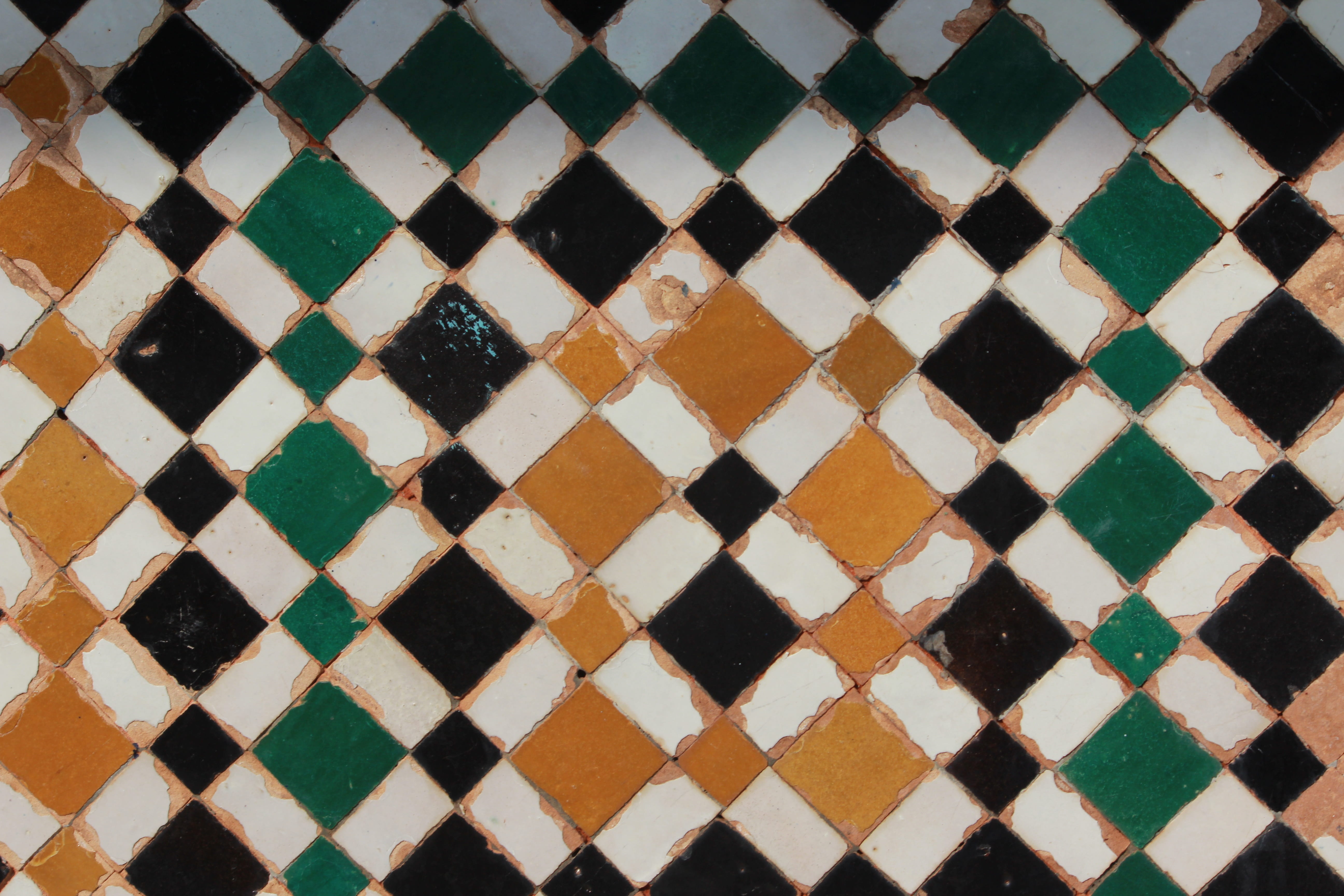 casablanca, shape, white color, mosque, rabat, textured, checked pattern, flooring, no people, colorful, forms, islam, multi colored, style, repetition, HD Wallpaper