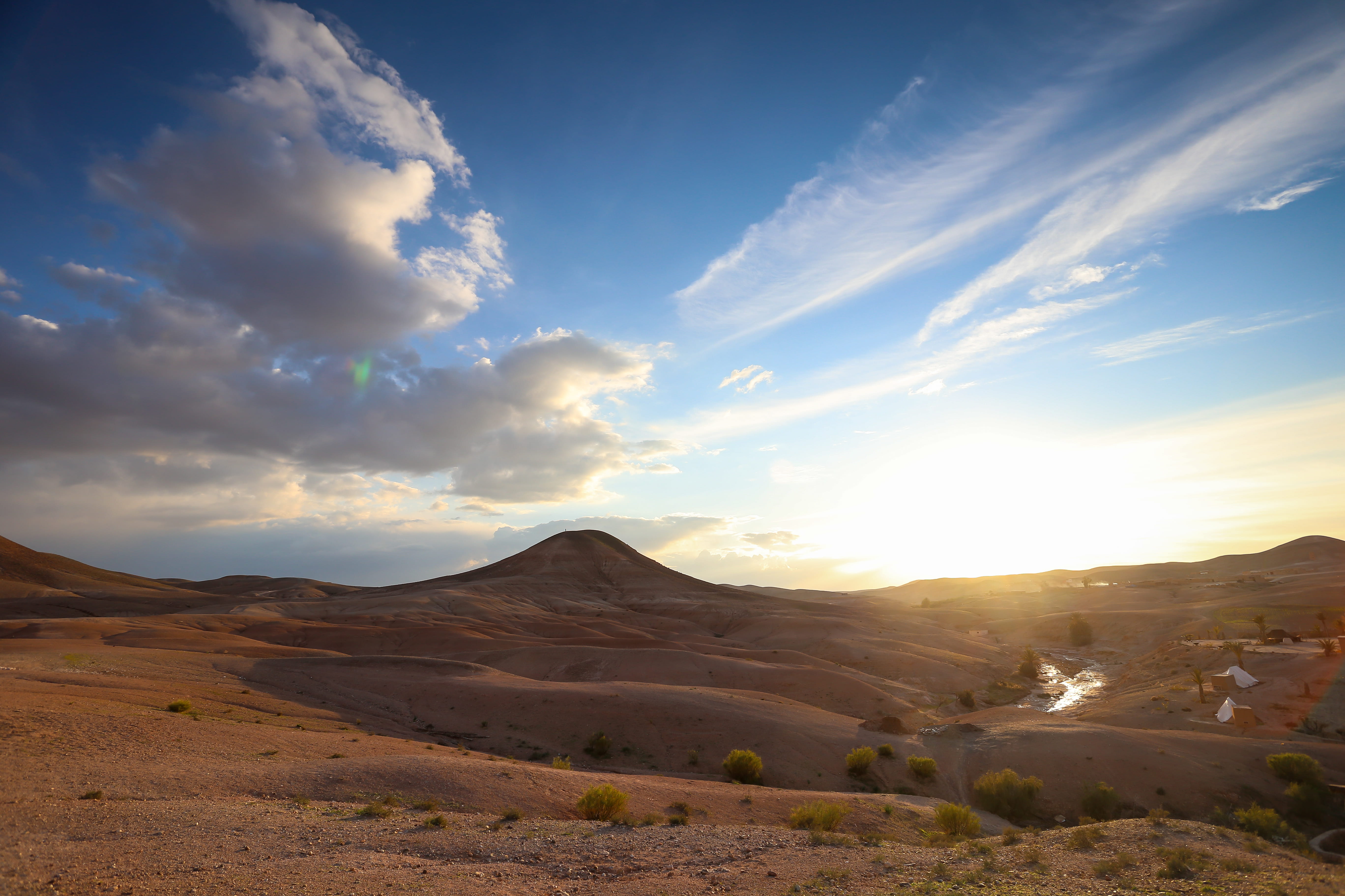 non-urban scene, land, sunlight, moroccan, environment, wild, scenics - nature, sy, africa, remote, arid climate, sun, sunset, climate, desert, sand, beauty in nature, HD Wallpaper