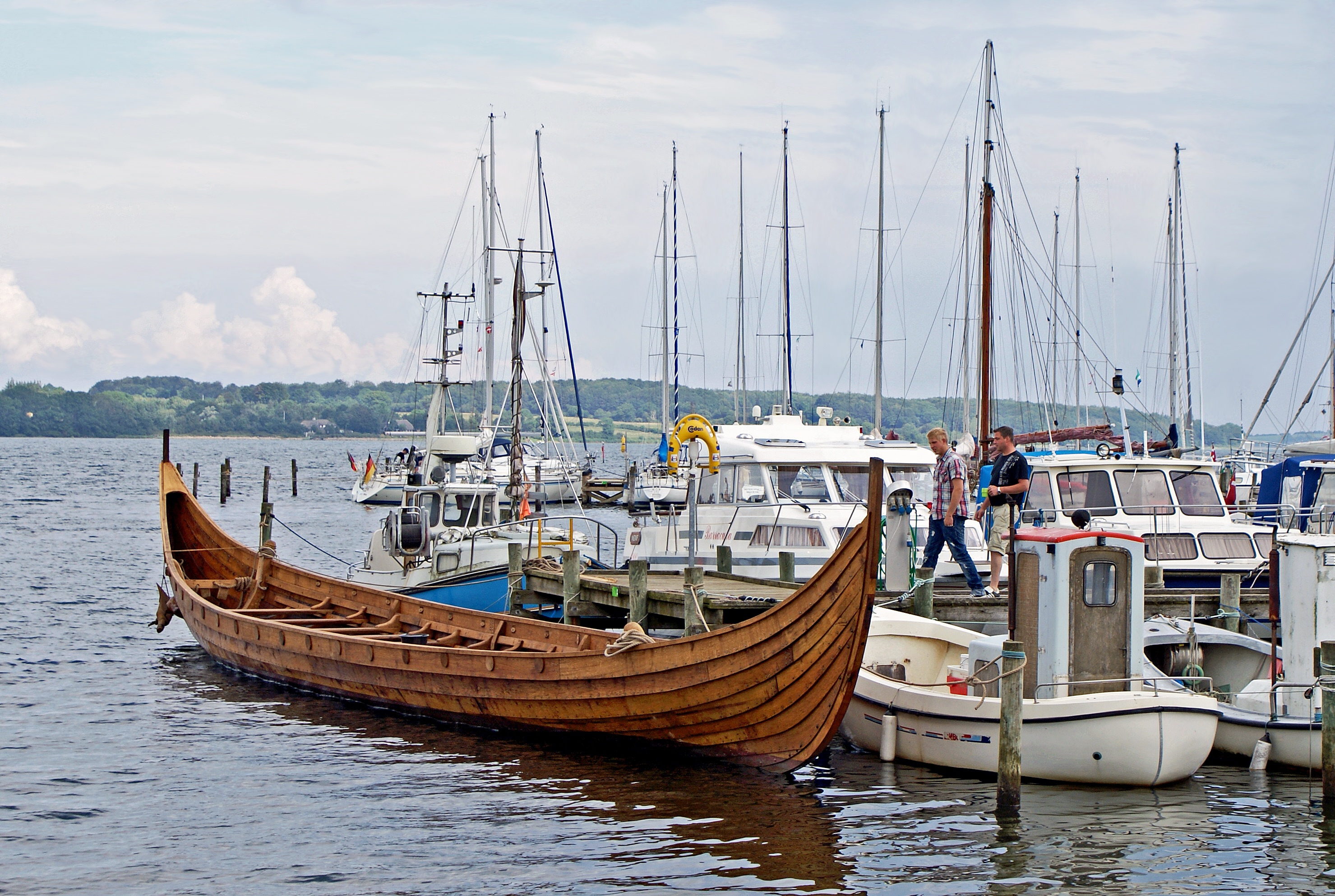 port, harbor, nature, pole, sailboat, water, sky, moored, no people, fishing industry, day, transportation, mast, outdoors, viking ship, waterfront, mode of transportation, HD Wallpaper
