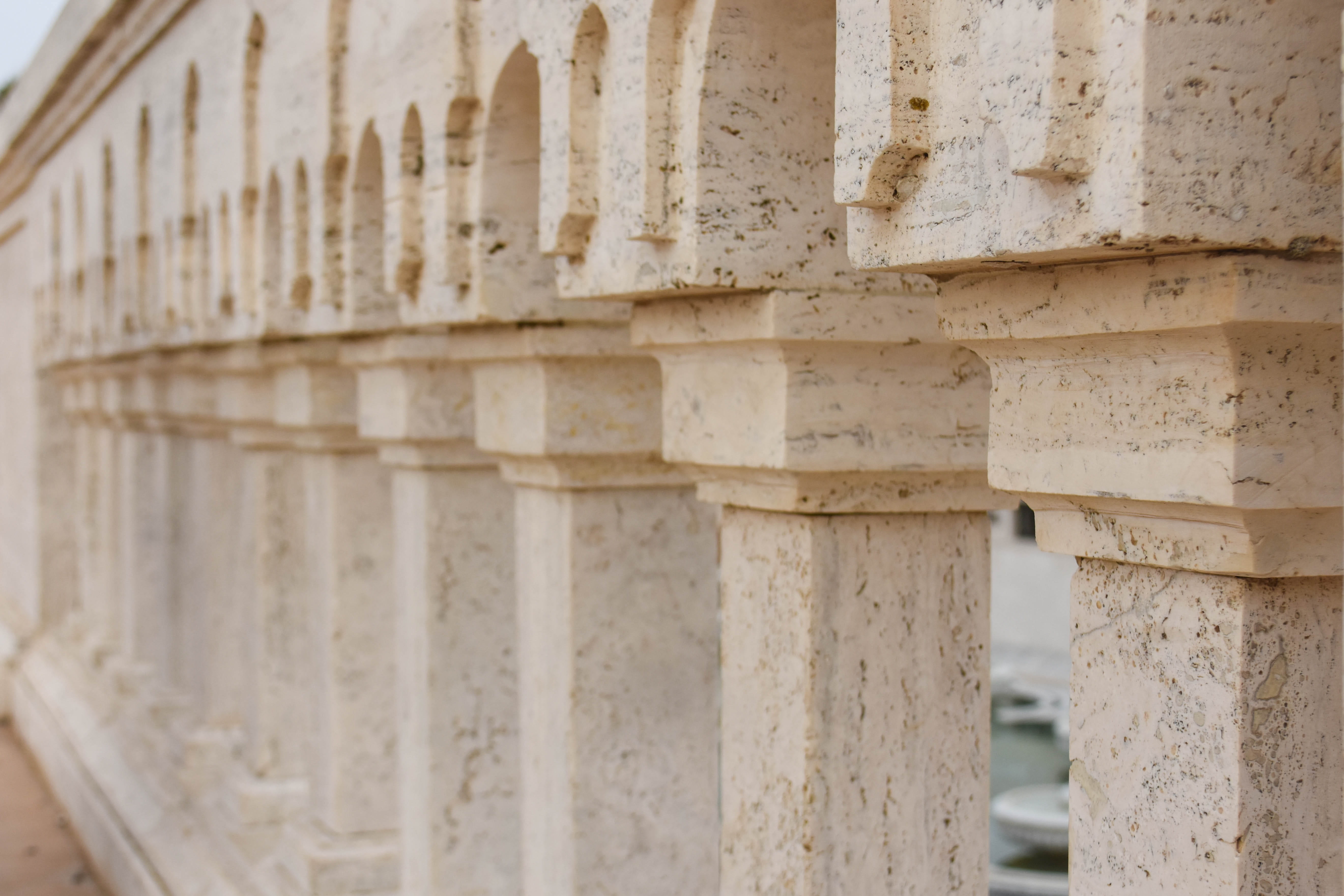 wall - building feature, building exterior, old, outdoors, 5K, no people, in a row, ancient, complex, colonnade, color, built structure, ancient civilization, HD Wallpaper