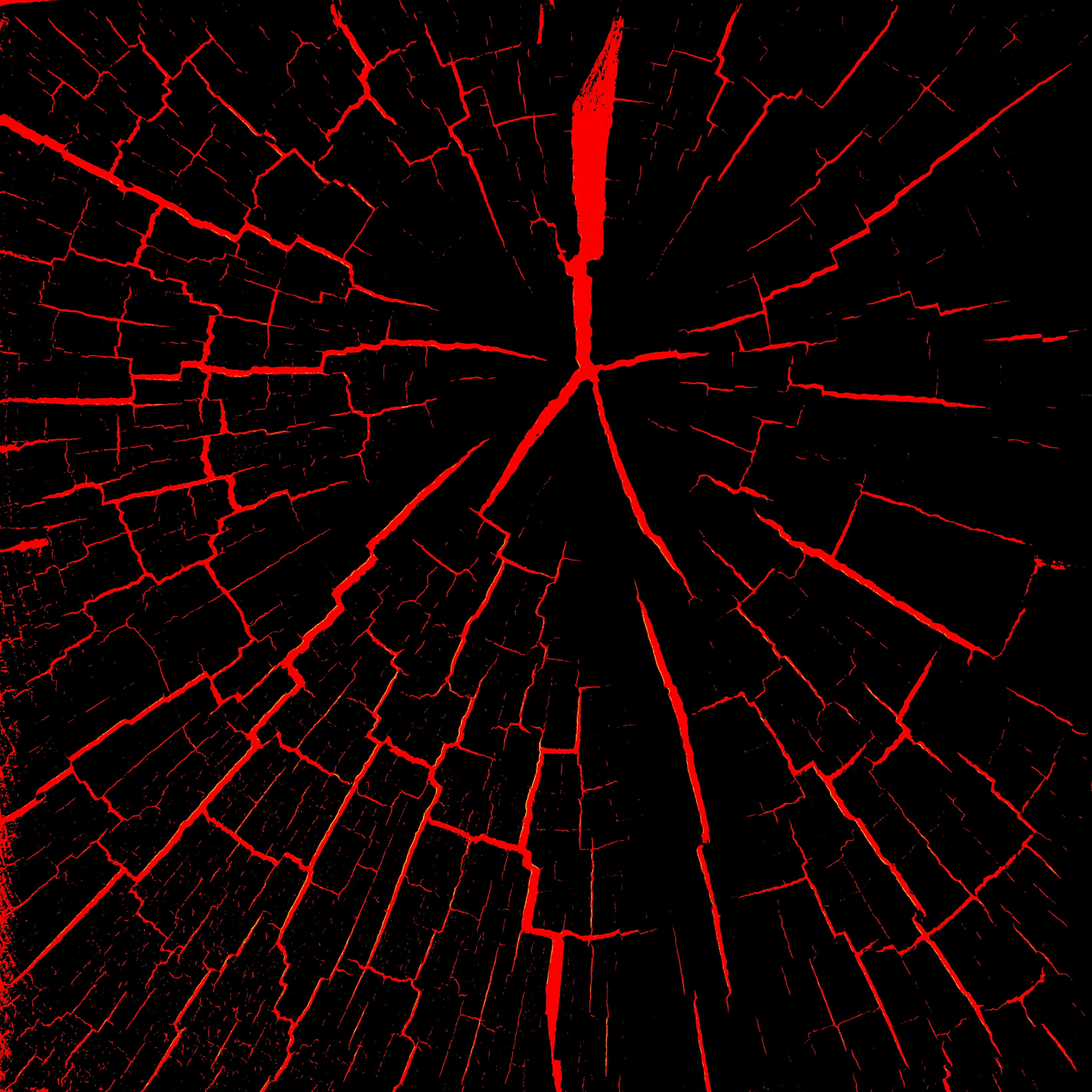 broken, illuminated, textured, close-up, china, pattern, space, backgrounds, break, 2K, red, tianmu lake, tree, cracked, night, changzhou, full frame, Phone HD Wallpaper