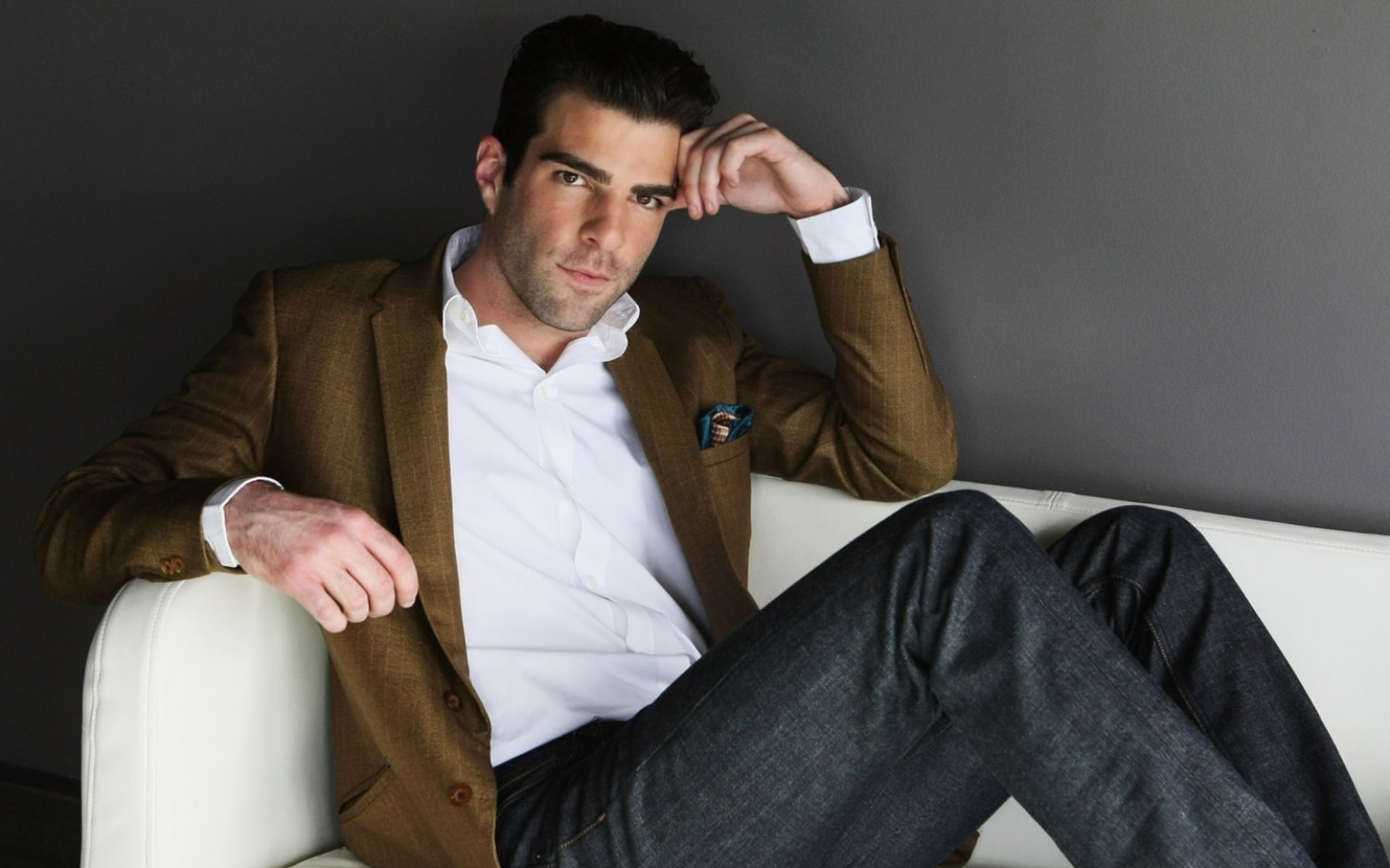 s, dude, handsome, guy, quinto, man, suit, zachary, men, formal, 1080P, jacket, brown, HD Wallpaper