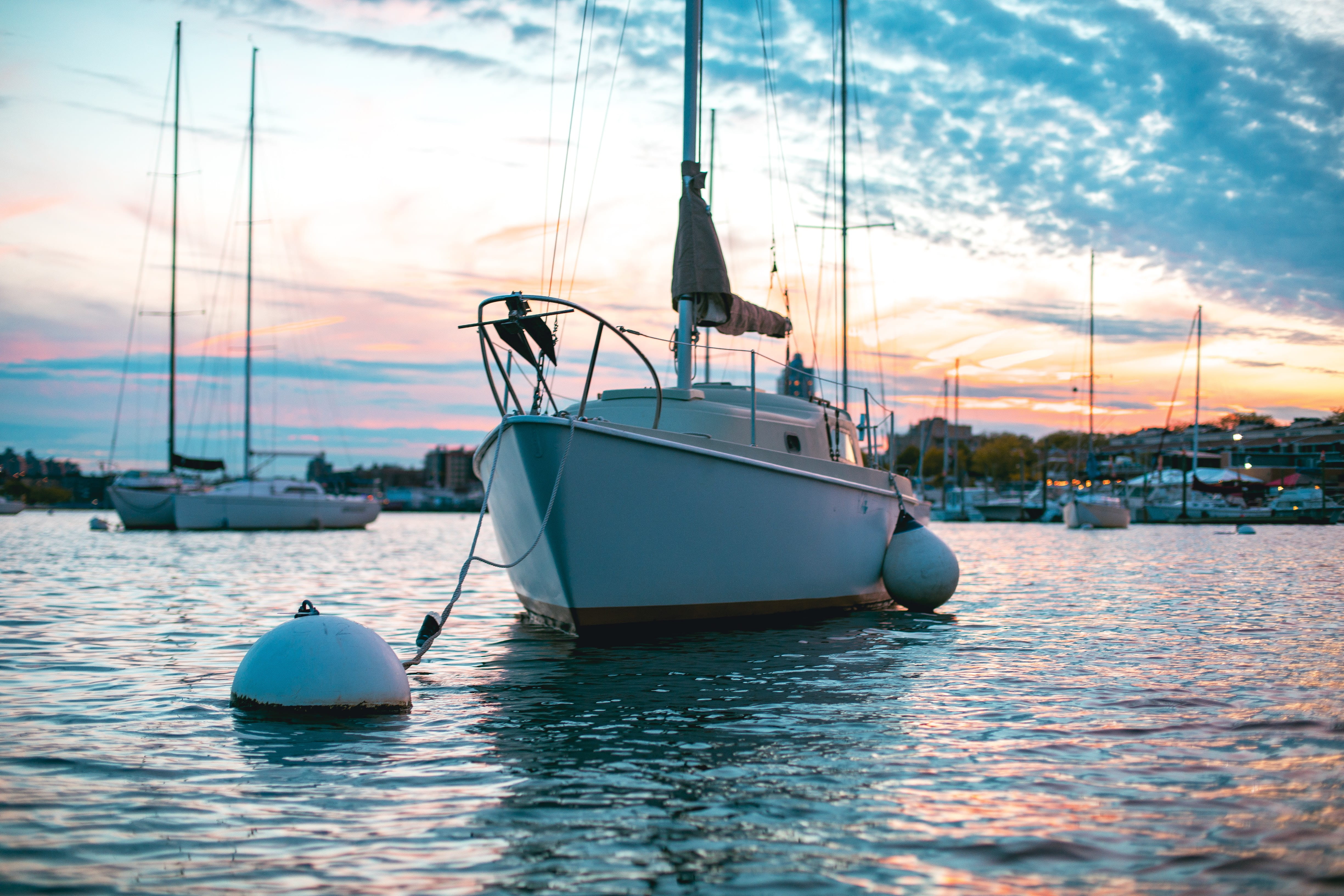 outdoors, no people, sea, cloud - sky, mode of transportation, anchored, yacht, brooklyn, dinghy, sailboat, yachting, sailing, tranquility, sea side, watercraft, HD Wallpaper