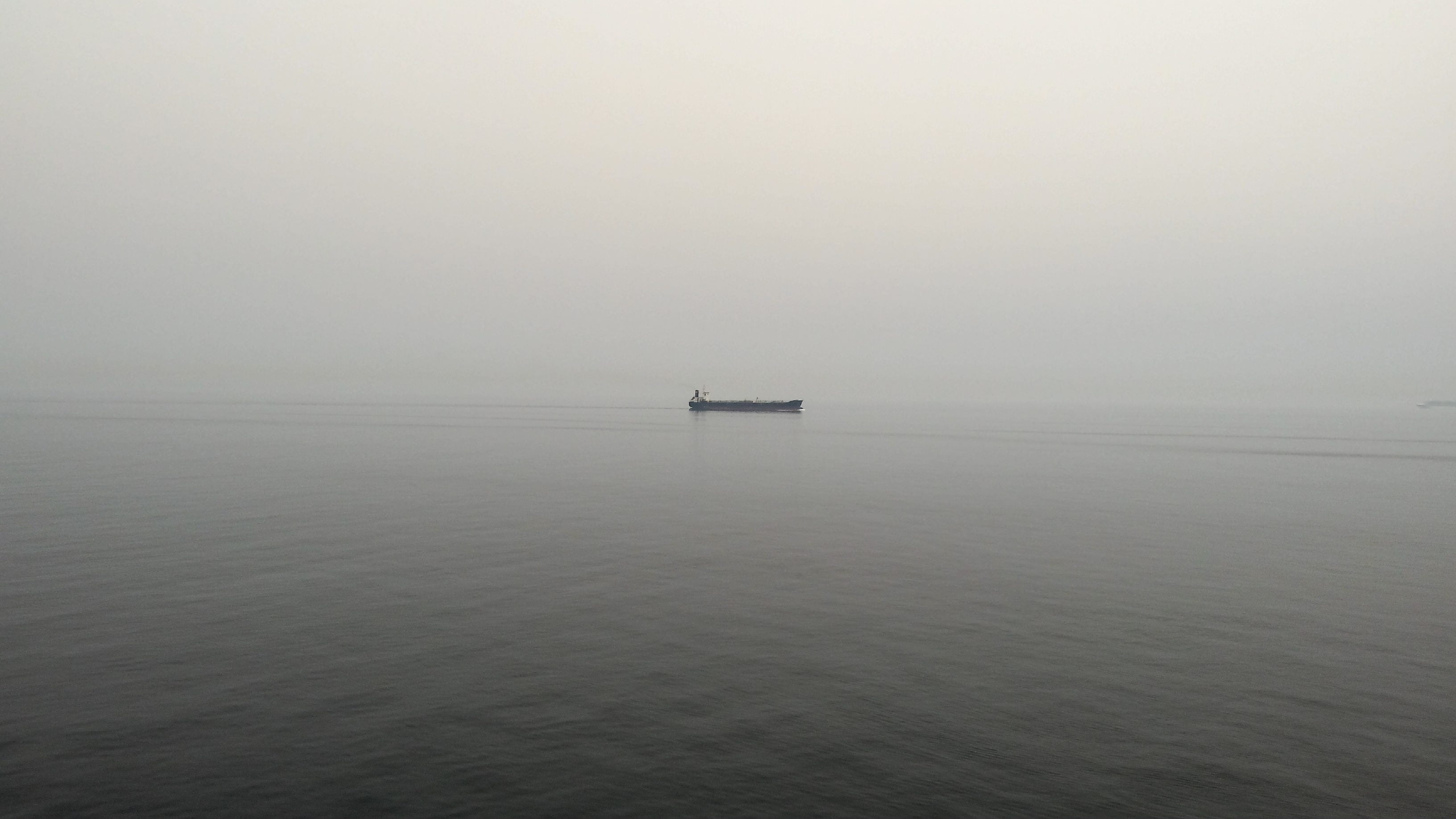 transportation, outdoors, black-and-white, boat, ocean, mode of transportation, nautical Vessel, foggy, water, sky, seascape, fisherman, watercraft, fog, HD Wallpaper