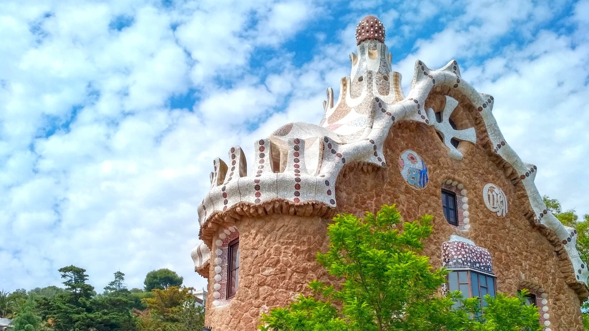 sky, outdoors, modernism, religion, the past, landmark, day, place of worship, gothic style, travel, travel destinations, gaudi house museum, architecture, HD Wallpaper