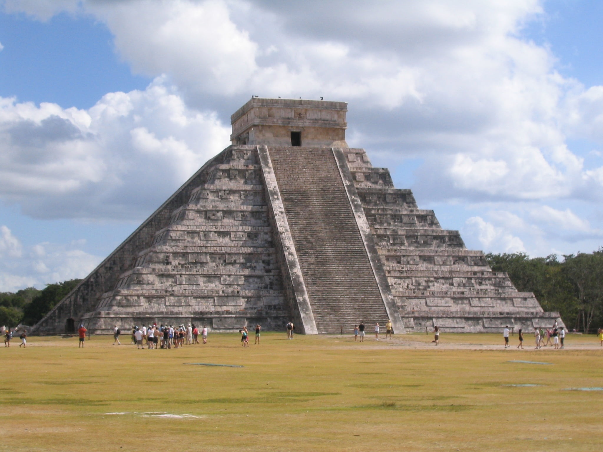 crowd, 1080P, building exterior, history, tourism, mexico, architecture, sky, built structure, large group of people, ancient civilization, pyramid, travel destinations, HD Wallpaper
