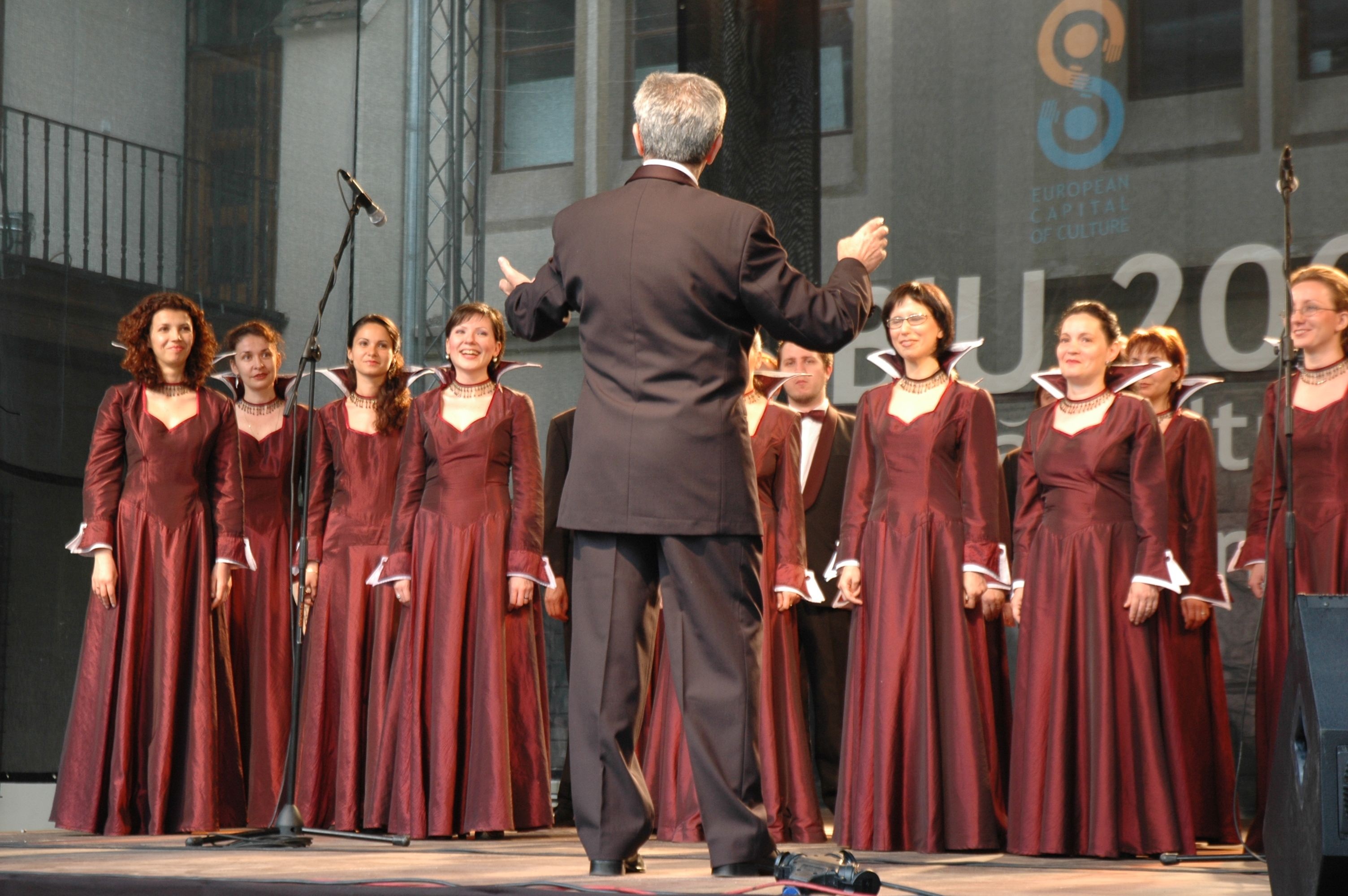 man, singer, choir, togetherness, full length, conductor, stage, well-dressed, day, standing, men, concert, adult, girls, males, performance, women, red, HD Wallpaper