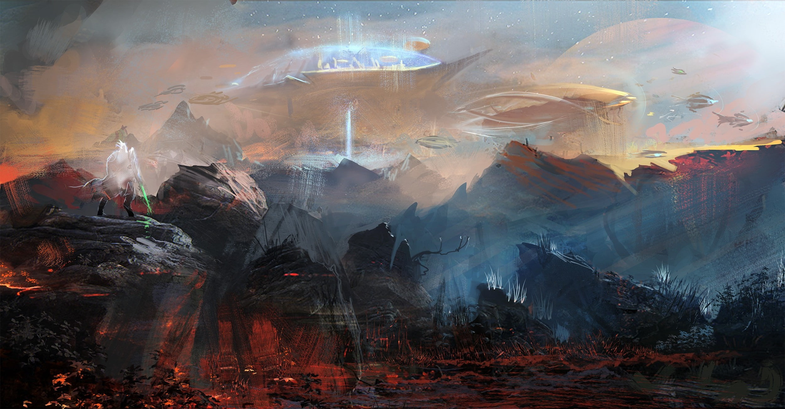 Futuristic, Starcraft II, Concept Art, Dark Templar, 1080P, city, warrior, fantasy Art, Zeratul, artwork, planet, HD Wallpaper