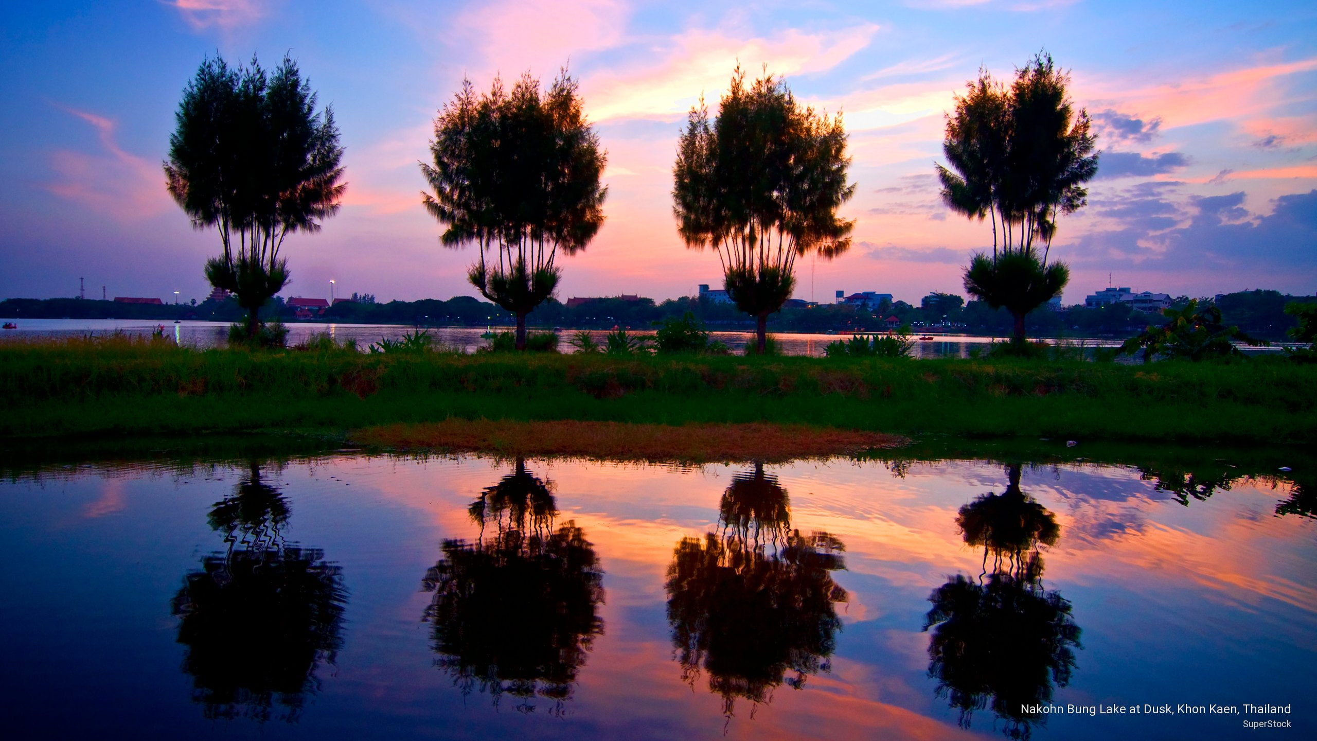 lake, bung, Nature, nakohn, dusk, thailand, kaen, 2K, khon, HD Wallpaper