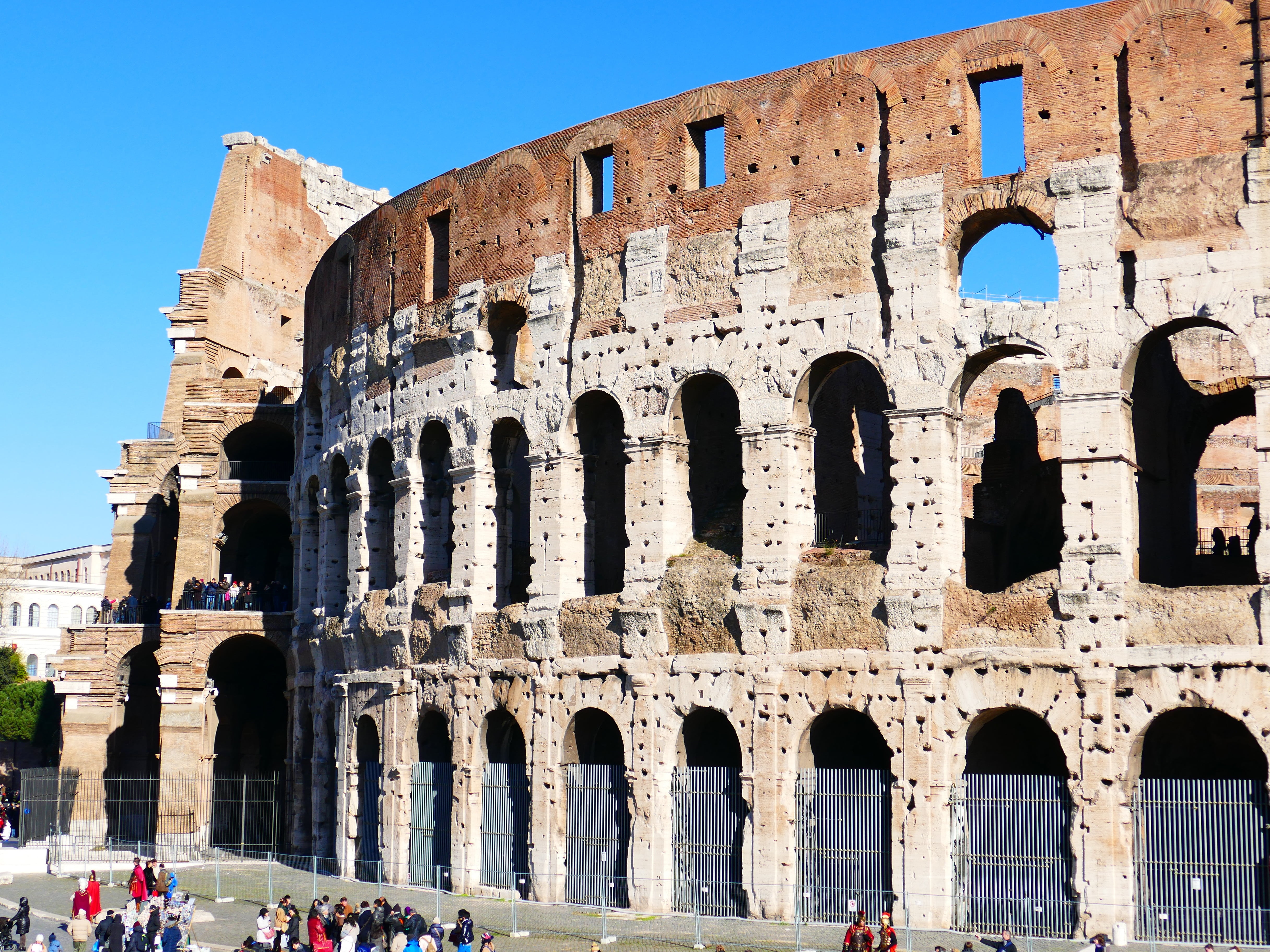 monument, arena, gladiatorial games, women, outdoors, antiquity, old, historically, archaeology, building, travel, tourism, colosseum, large group of people, HD Wallpaper
