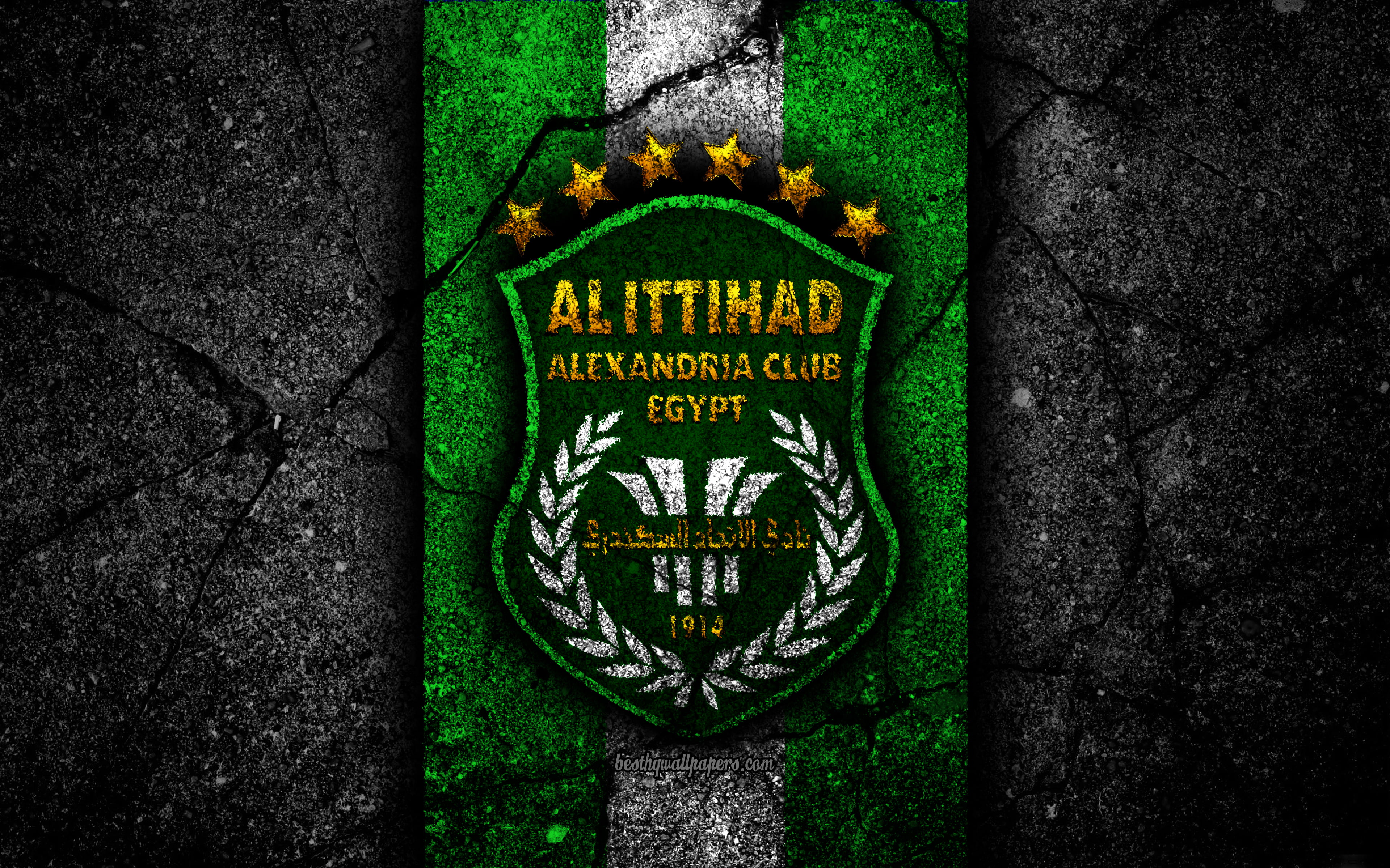 Soccer, Logo, Al Ittihad Alexandria Club, Emblem, 4K, HD Wallpaper