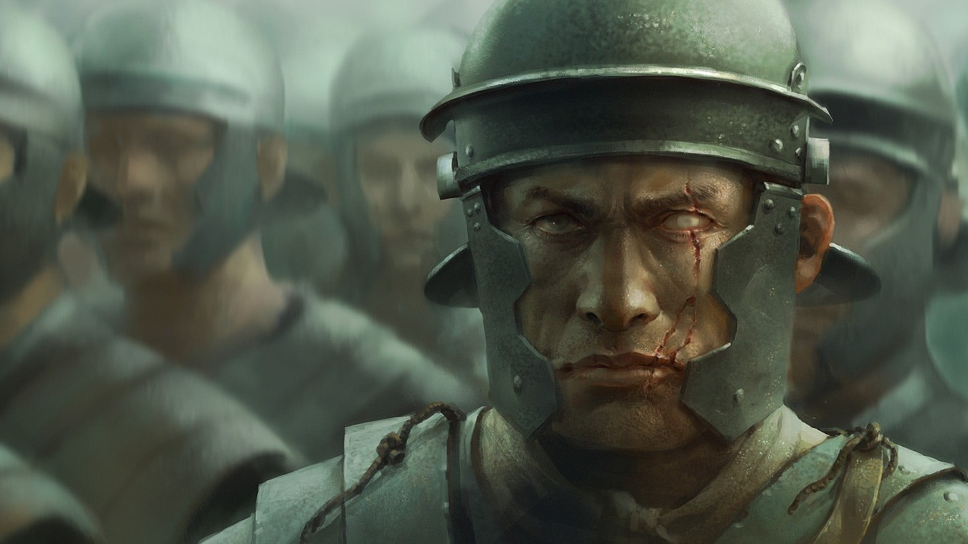 face, scar, mature men, character, the Romans, serious, headshot, armed forces, Soldiers, emotion, one person, paining, army, mature adult, helmet, armor, HD Wallpaper