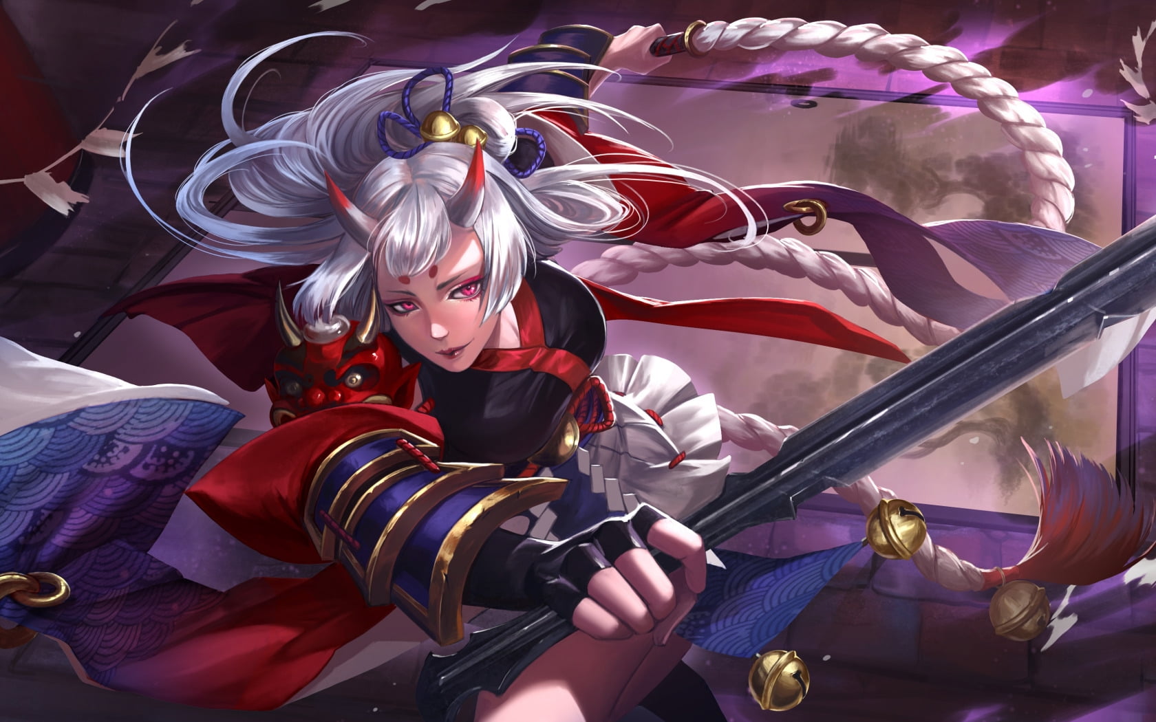 demon, real people, holding, fantasy, heroes of newerth, people, multi colored, day, celebration, 720P, metal, weapon, Gladiator, leisure activity, representation, HD Wallpaper